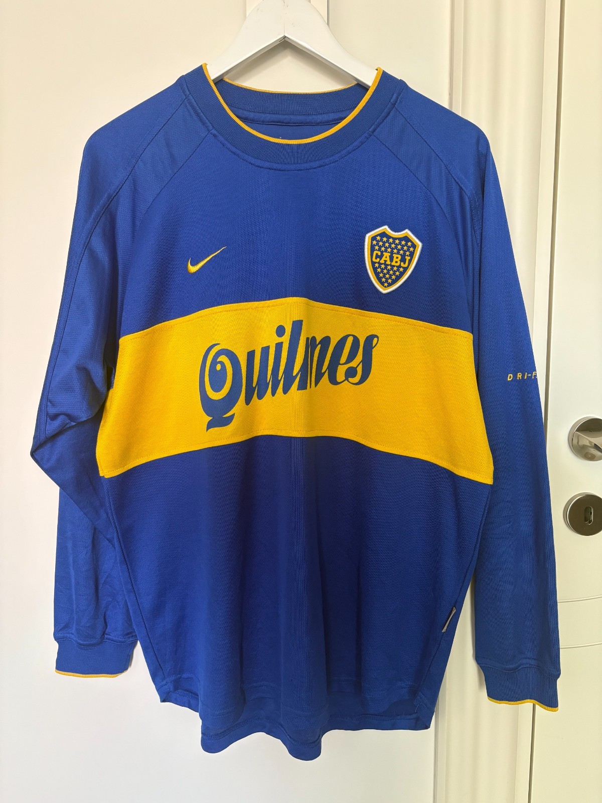 Boca Juniors 1999-2001 Home Long Sleeve Riquelme vs Real Madrid Jersey