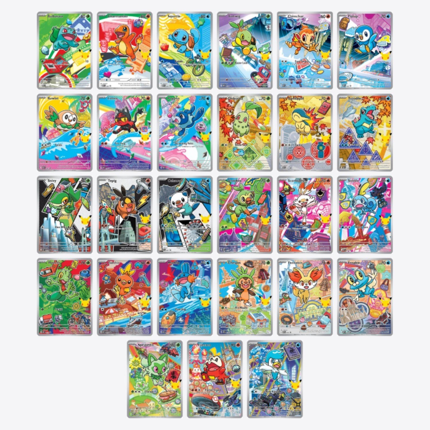 ALL 27 Pokemon First Partner Illustration Collection Series 1 2 3 PACK FRESH ALL 27 Pokemon First Partner Illustration Collection Series 1 2 3 PACK FRESH