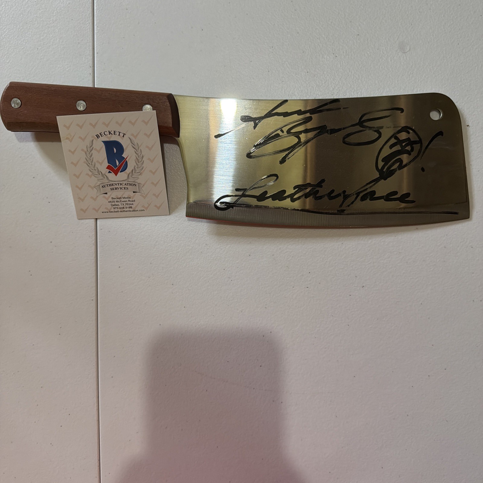 Andrew Bryniarski Signed The Texas Chainsaw Massacre Leatherface Cleaver JSA COA