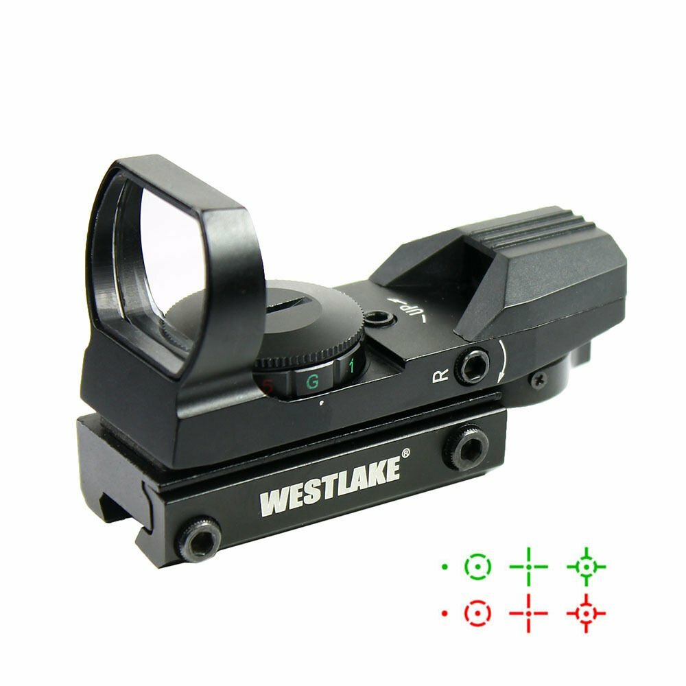 Tactical Holographic Reflex Red Green Dot Sight 4 Reticle - 11mm Dovetail Mount