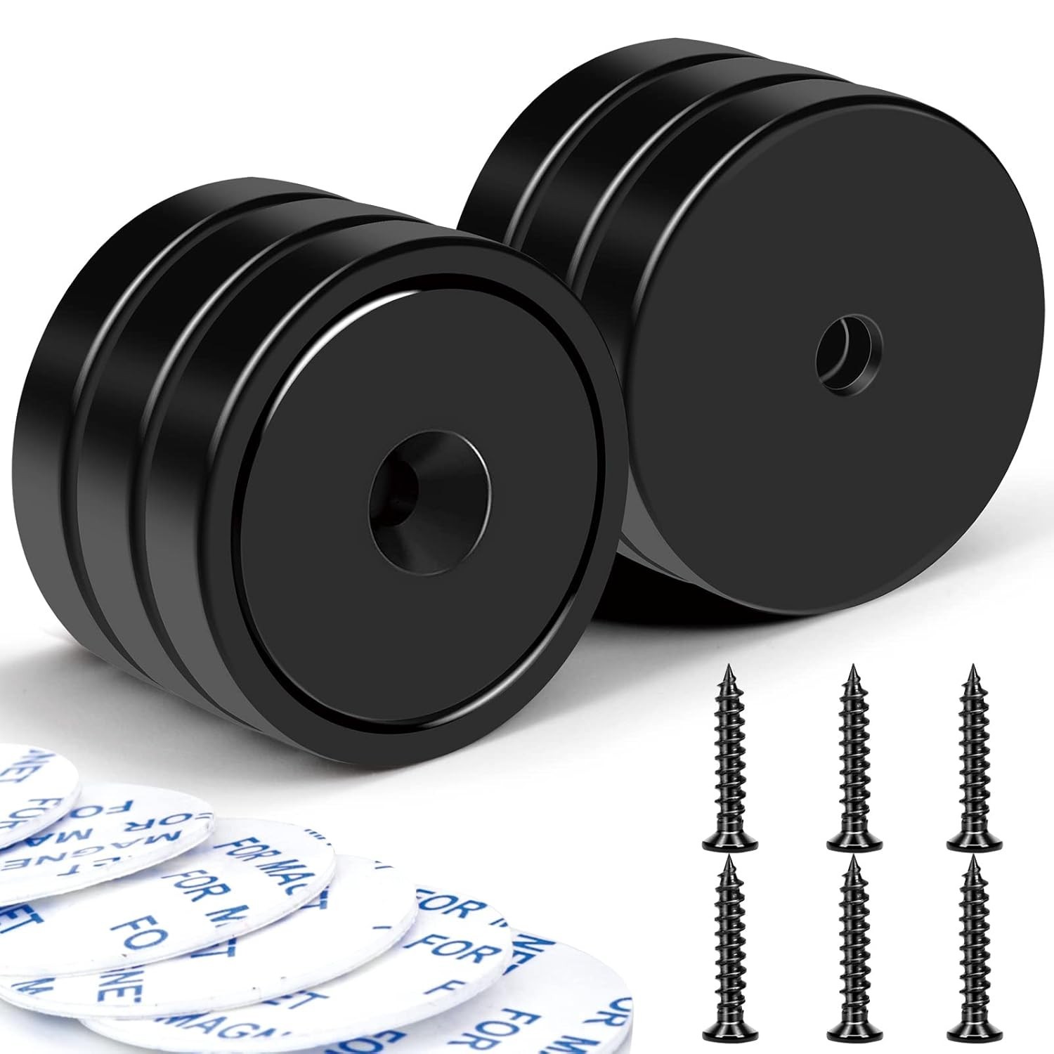 Neodymium Cup Magnets 110lb Waterproof Strong Wall Mount Magnets Pack of 6