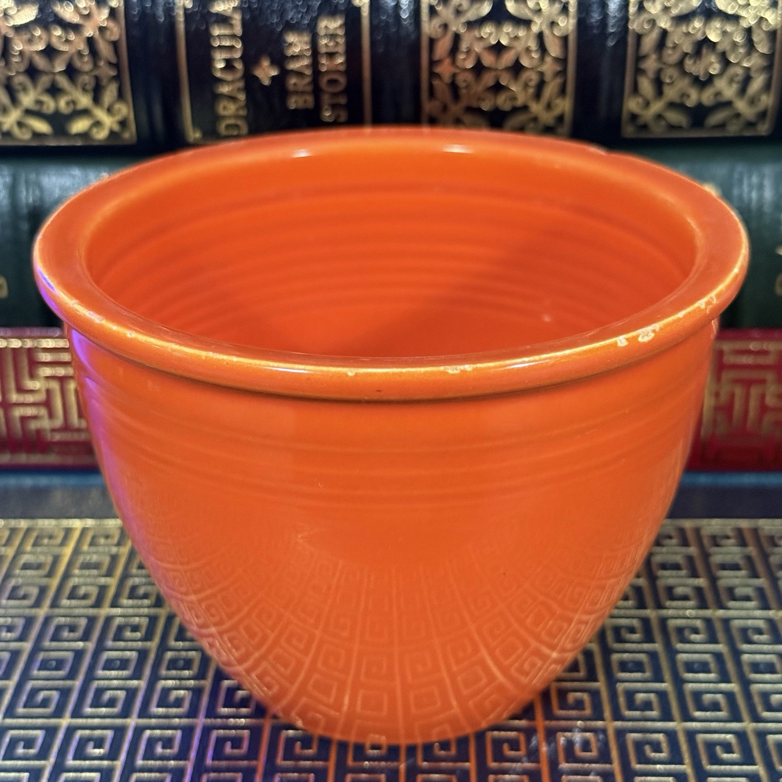 Vintage Fiesta #1 Mixing Bowl Original Red Inner Rings Wet Foot 1936-38