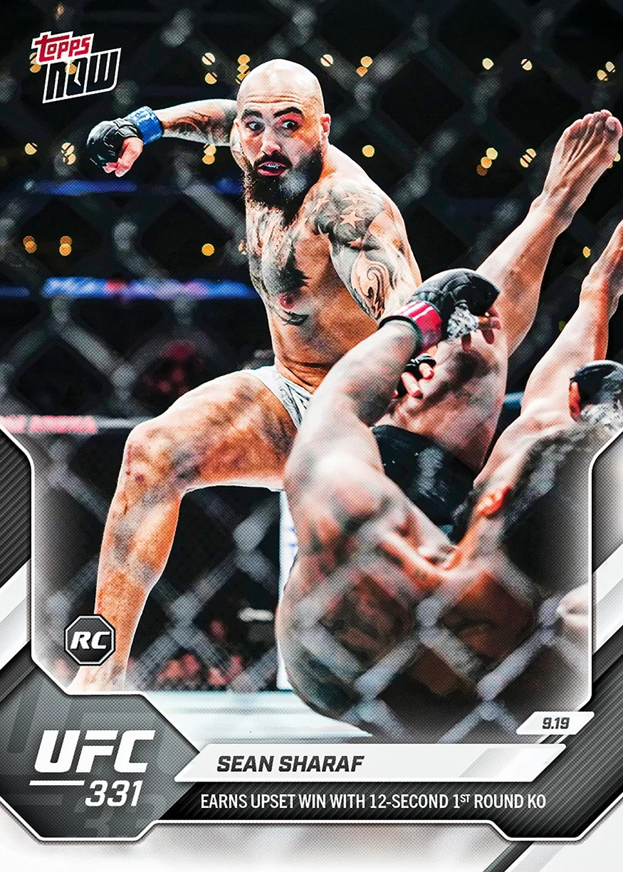 2026 Topps Now UFC #34 Sean Sharaf RC Gable Steveson UFC 331 PRESALE