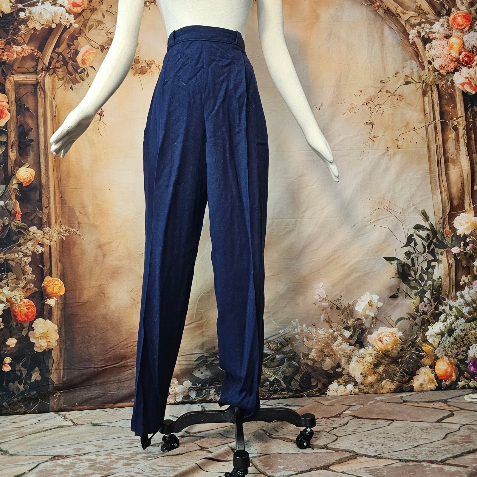 Vintage 1940s White Stag Navy Blue Virgin Wool High Waisted Stirrup Ski Pants