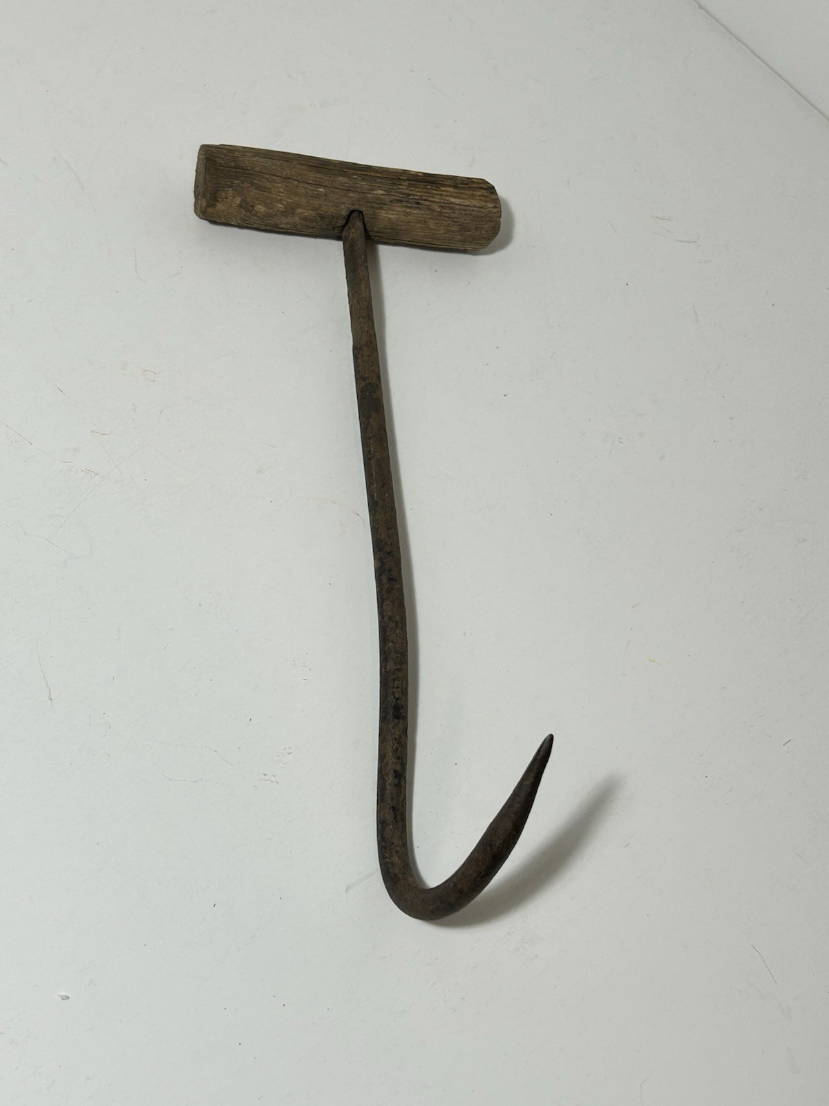 Antique Vintage HAY BALE HOOK w/ Wood Handle Ice Meat Tool Farm Antique Vintage HAY BALE HOOK w/ Wood Handle Ice Meat Tool Farm