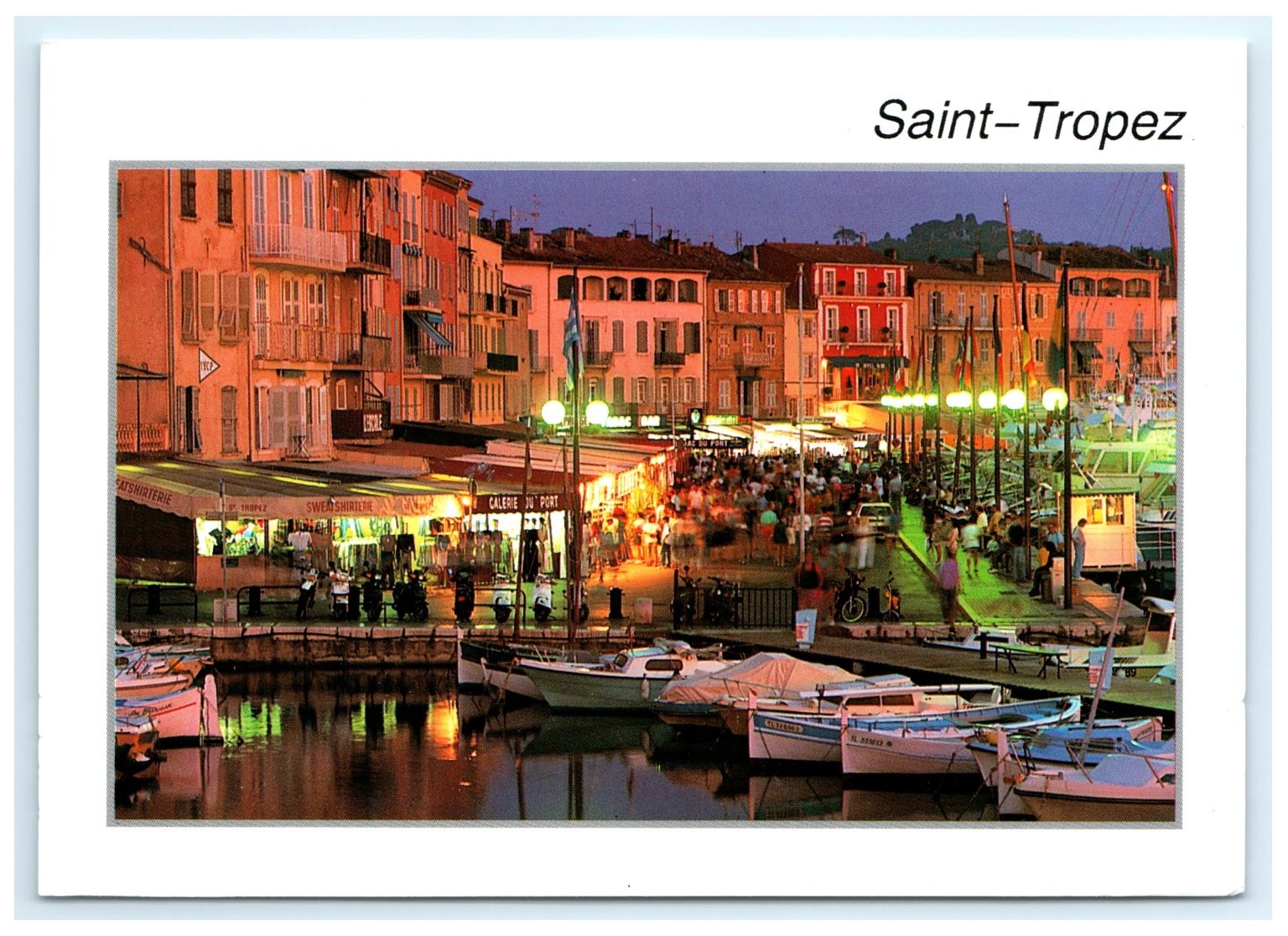 Harbor Evening Atmosphere Saint Tropez Coastal Town Var France Postcard