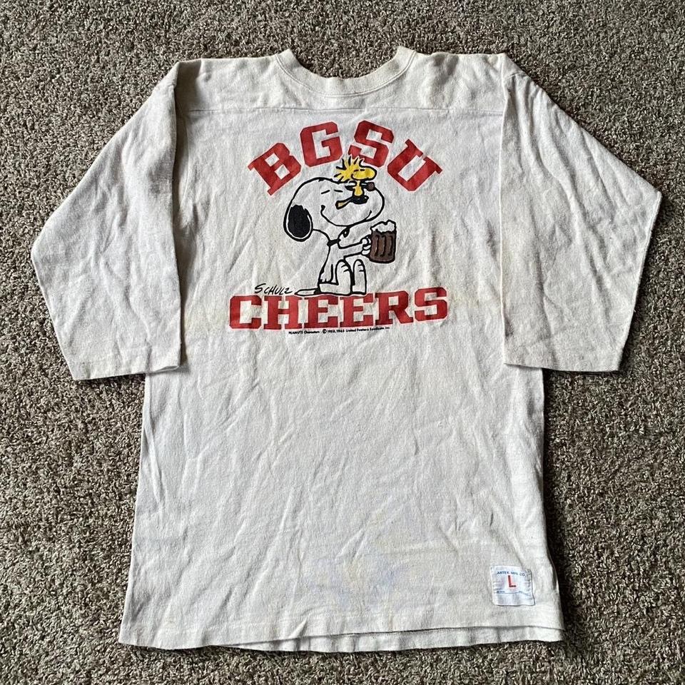 VTG 60s 70s Artex  Snoopy Peanuts Cheers Beer Woodstock Graphic TShirt Size L