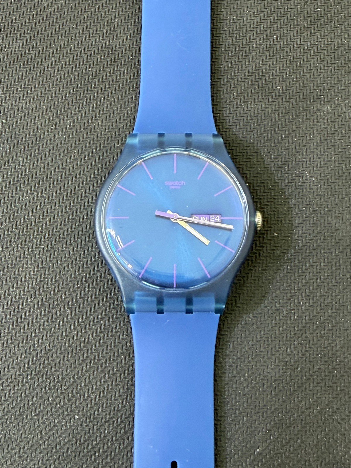 NEW Swatch Rebel Rubber Strap Day-Date Swiss Watch - Pick Color