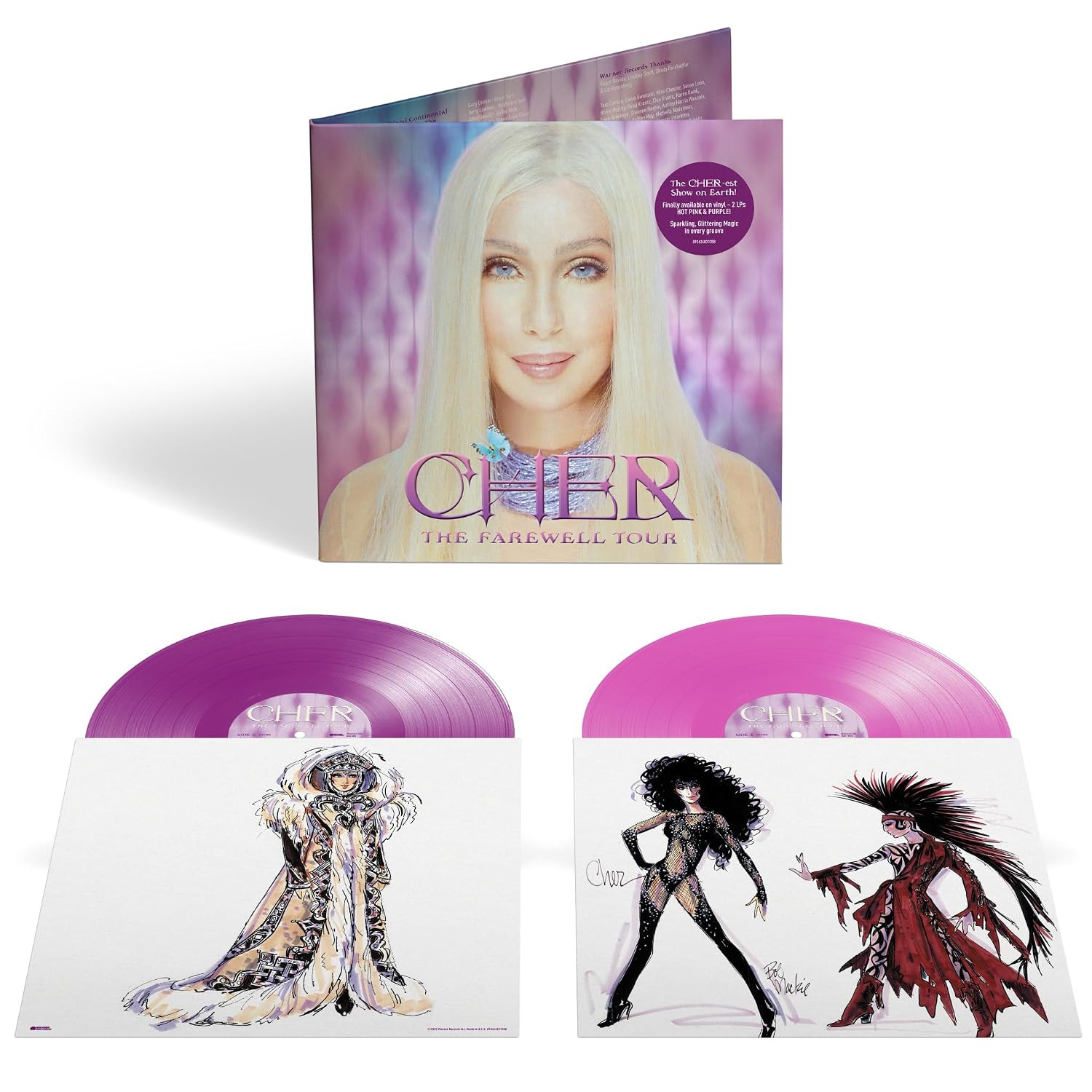 Cher – The Farewell Tour Hot Pink & Purple 2LP Vinyl 2024 Limited Edition New Cher – The Farewell Tour Hot Pink & Purple 2LP Vinyl 2024 Limited Edition New