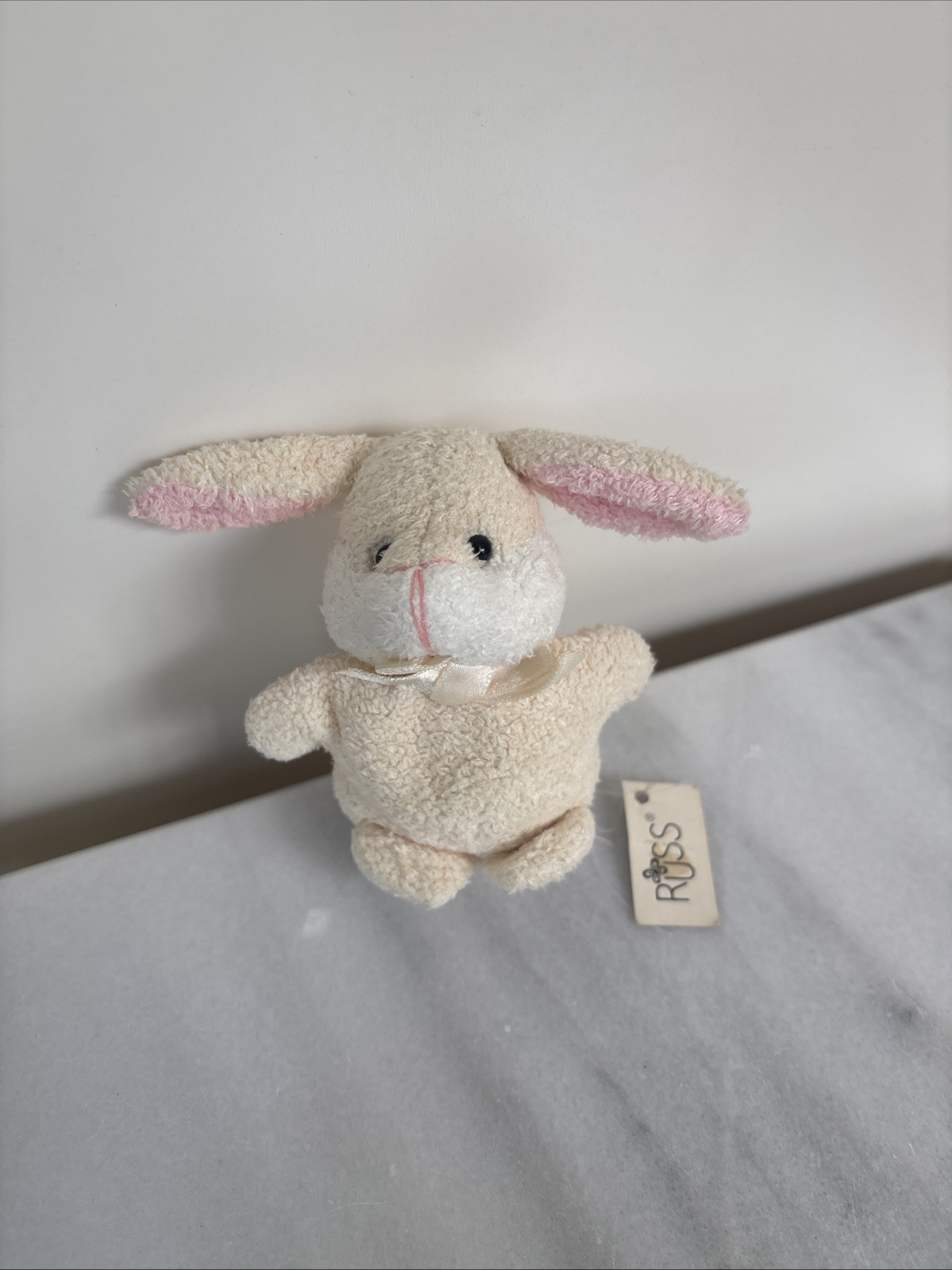 RARE HTF Russ Berrie Puffs #20050 Luv Bunch Mini Bunny Rabbit Plush NWT READ