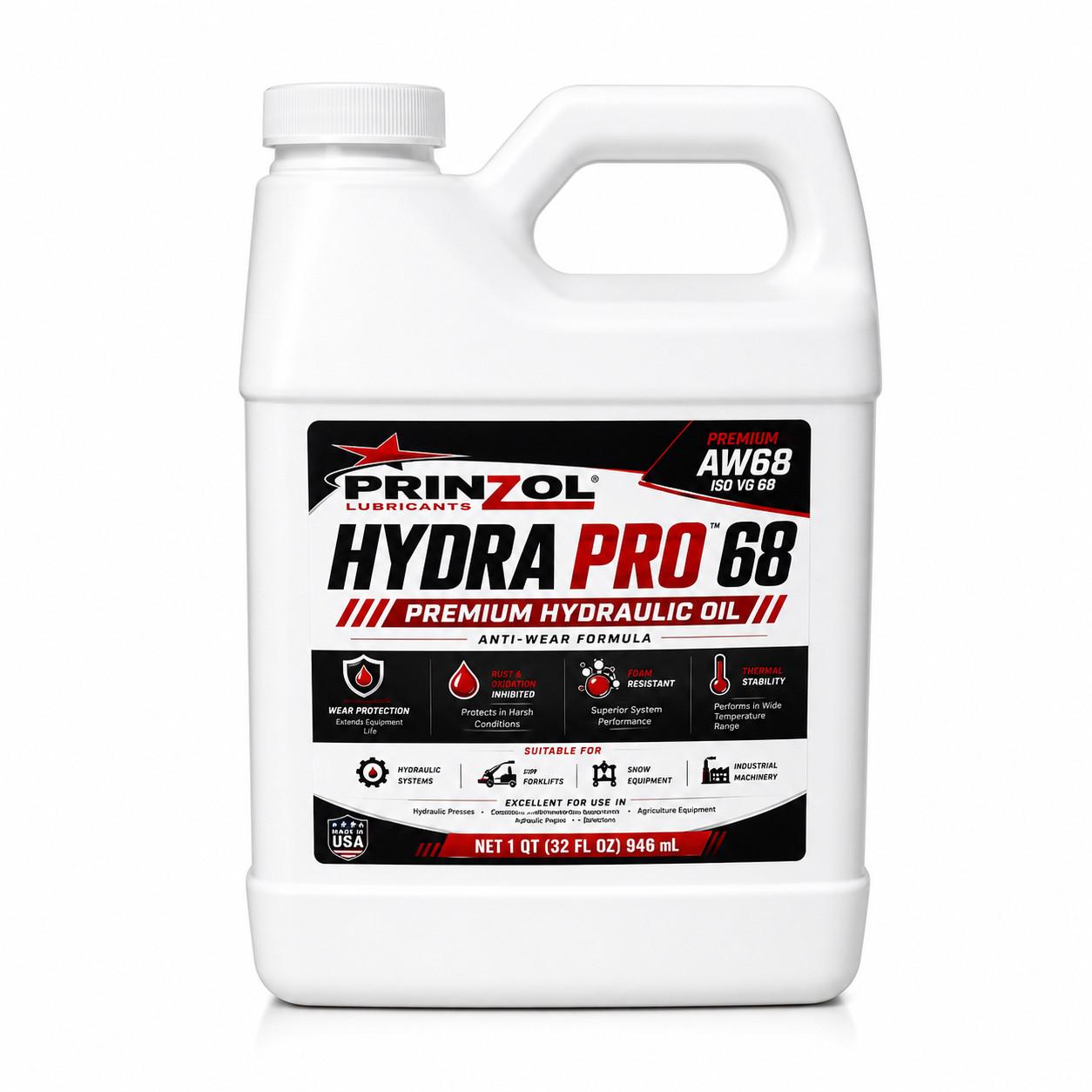 PRINZOL Hydra Pro 68 Hydraulic Oil 1 Qt - Mobil DTE 26 Equivalent PRINZOL Hydra Pro 68 Hydraulic Oil 1 Qt - Mobil DTE 26 Equivalent