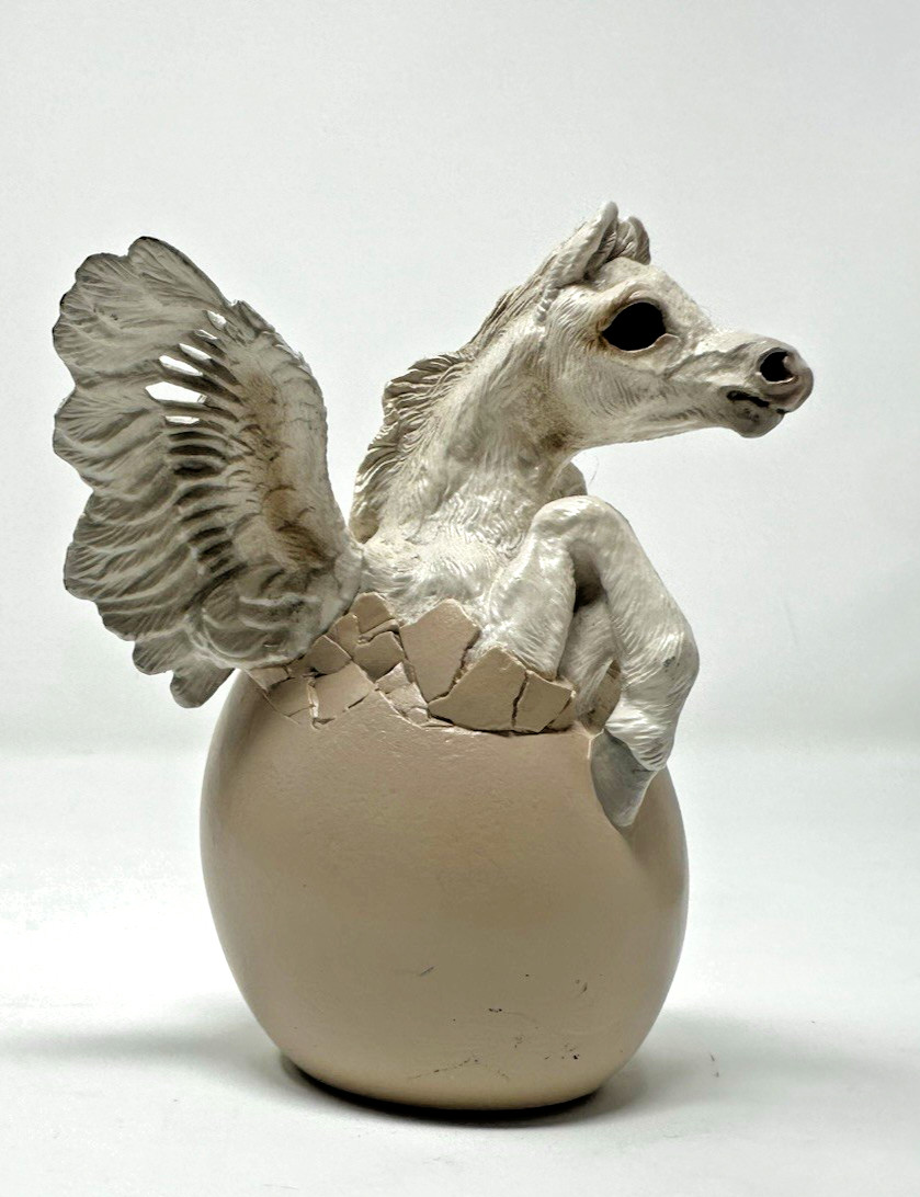 Windstone Editions Hatching Pegasus White Figurine 1991 Melody Pena Retired
