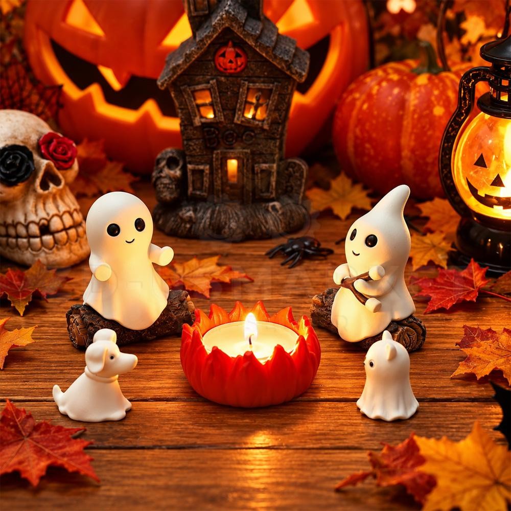 Halloween Ghost Campfire Decor Spooky Outdoor Haunted House Party Yard Prop Set