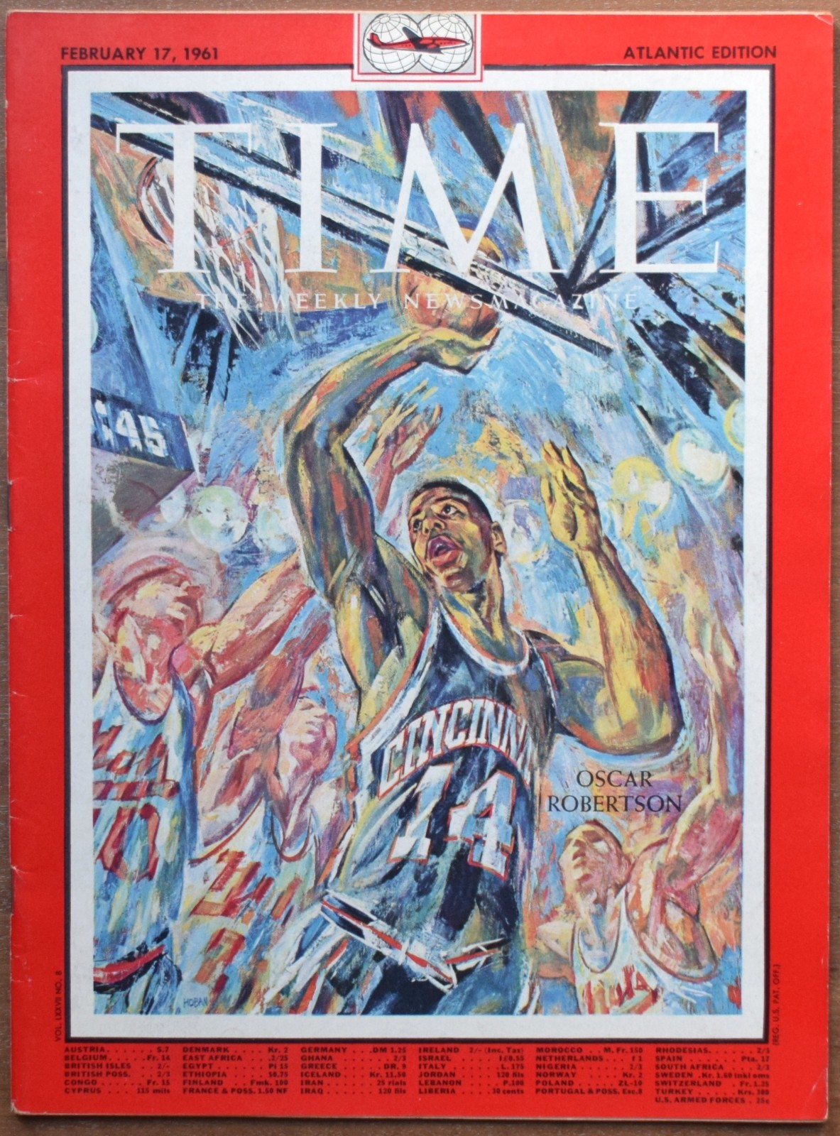 Time Magazine Oscar Robertson  February 17, 1961 Basketball NBA-Atlantic Edition