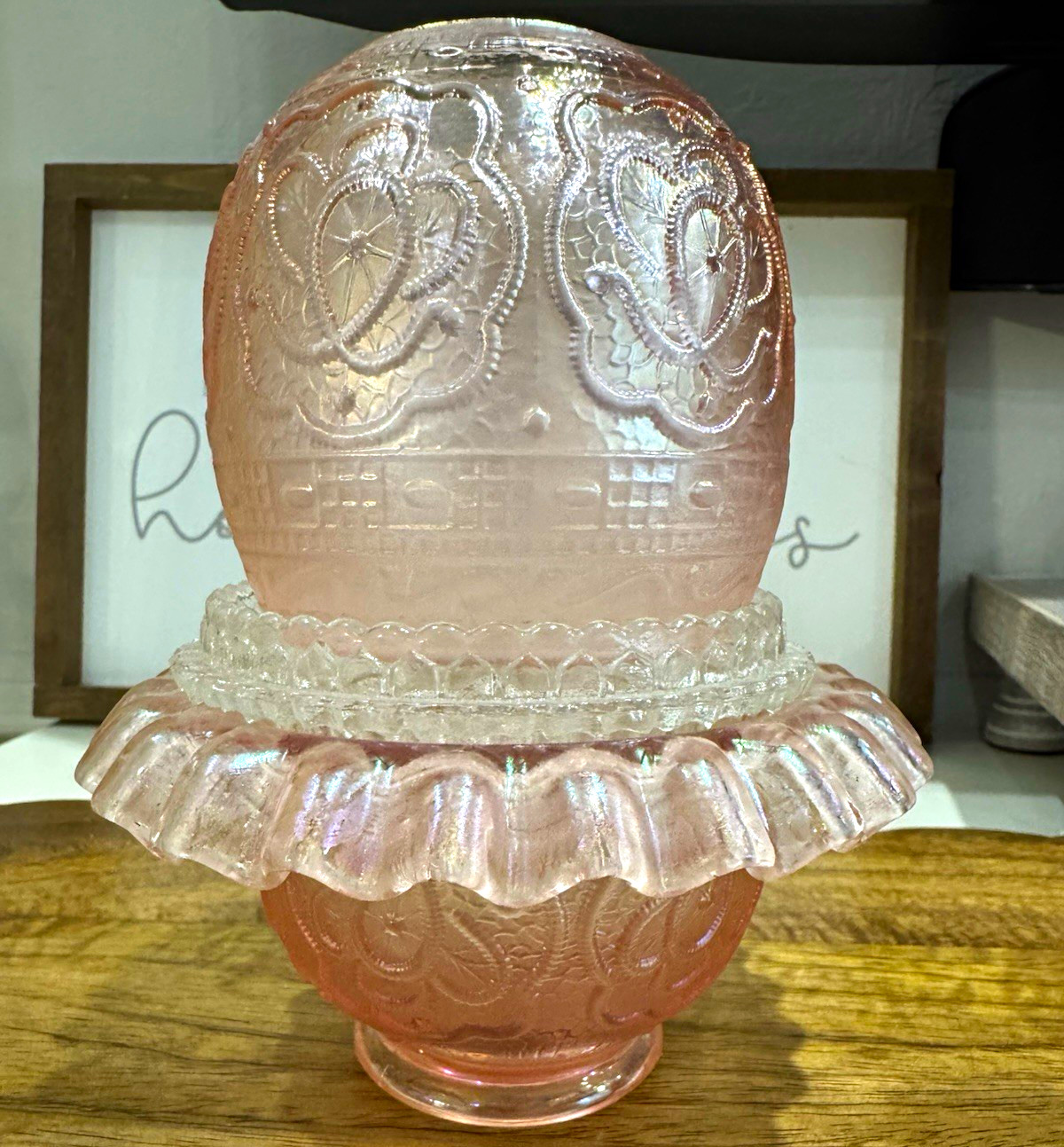 Fenton Persian Medallion 75th Anniversary Velva Rose Pink Fairy Lamp Fenton Persian Medallion 75th Anniversary Velva Rose Pink Fairy Lamp
