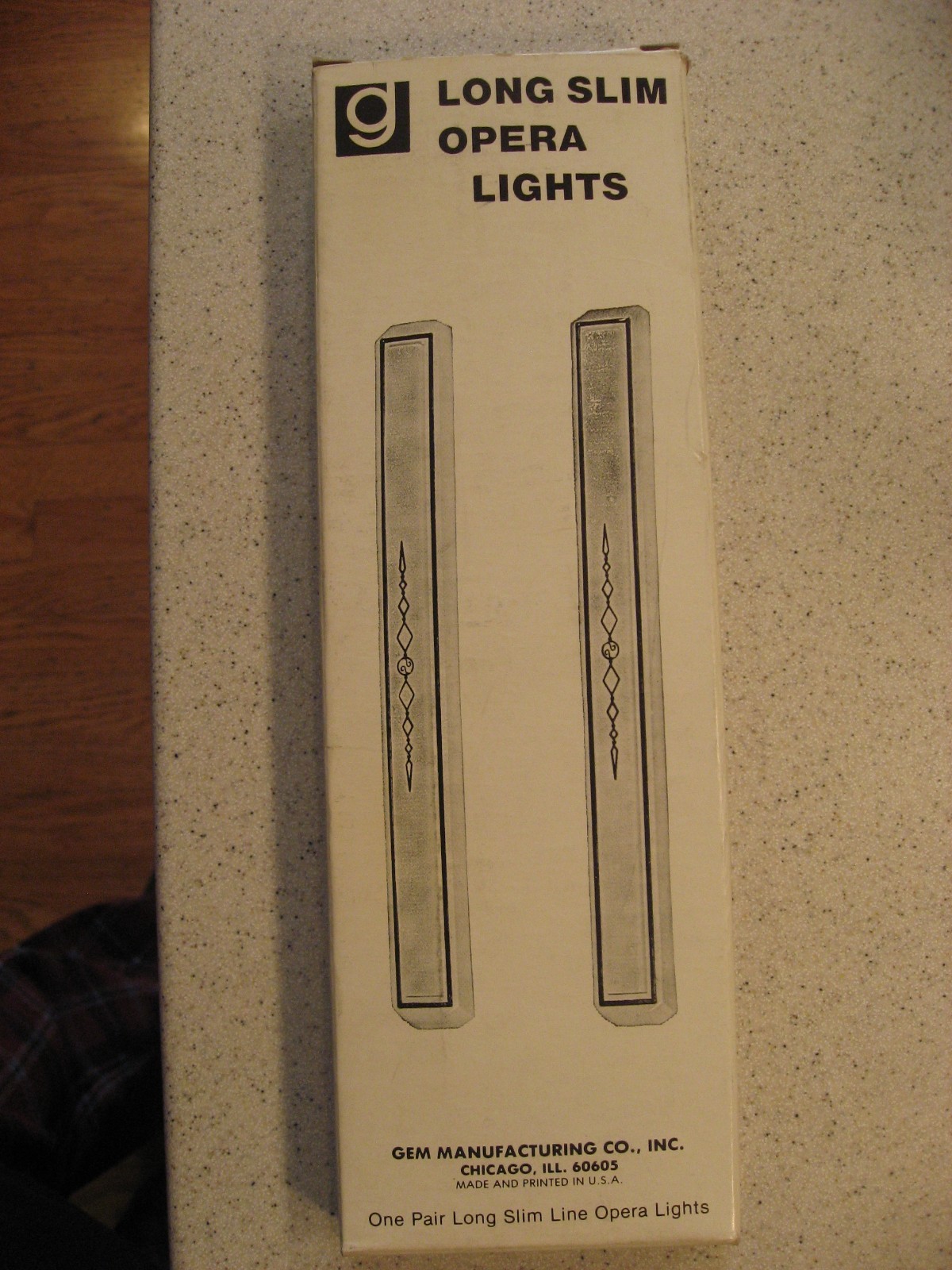Gem Manufacturing Pair of Long Slim Line Opera Lights - Chrome with Scroll 1077 Gem Manufacturing Pair of Long Slim Line Opera Lights - Chrome with Scroll 1077