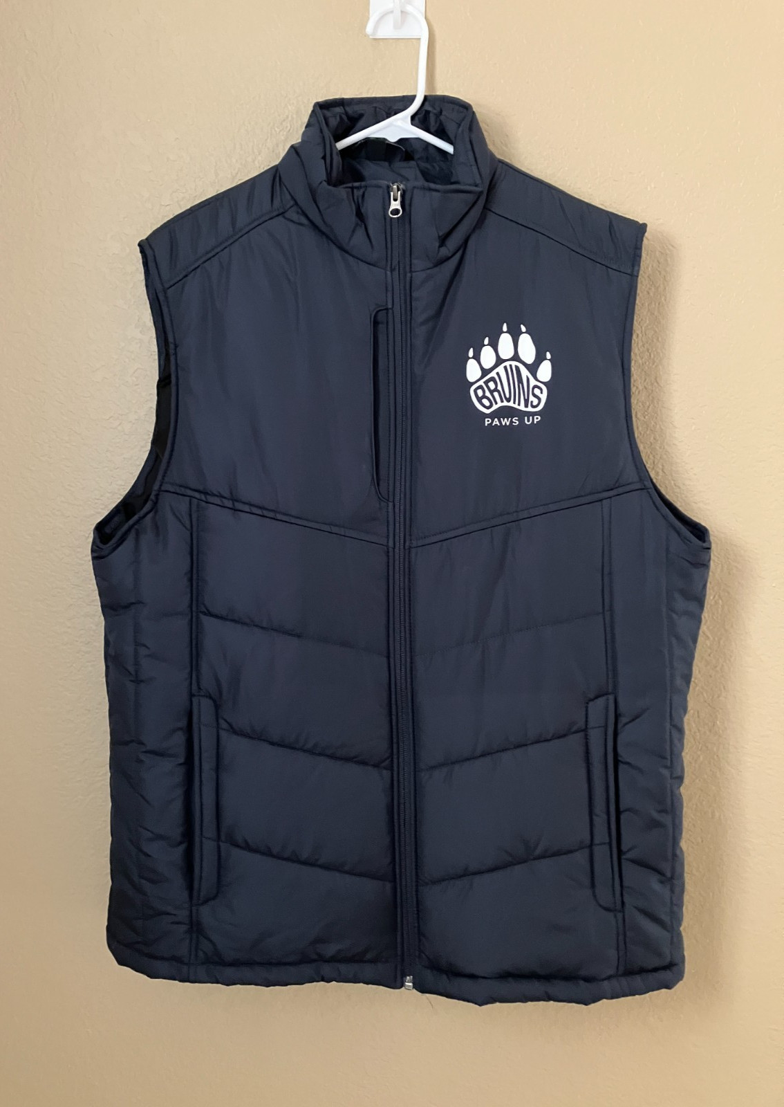 UCLA Bruins Puffer Vest Mens Size Large Full Zip \'Paws Up\' Blue Port Authority