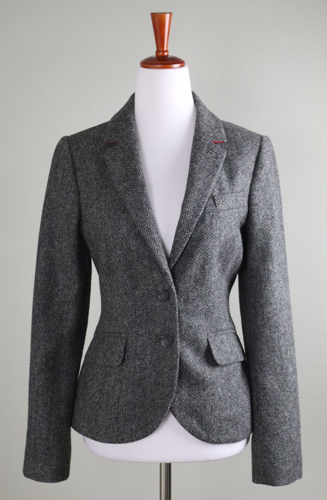 BODEN $360 Chevron Herringbone British Tweed By Moon Jacket Top Size US 6