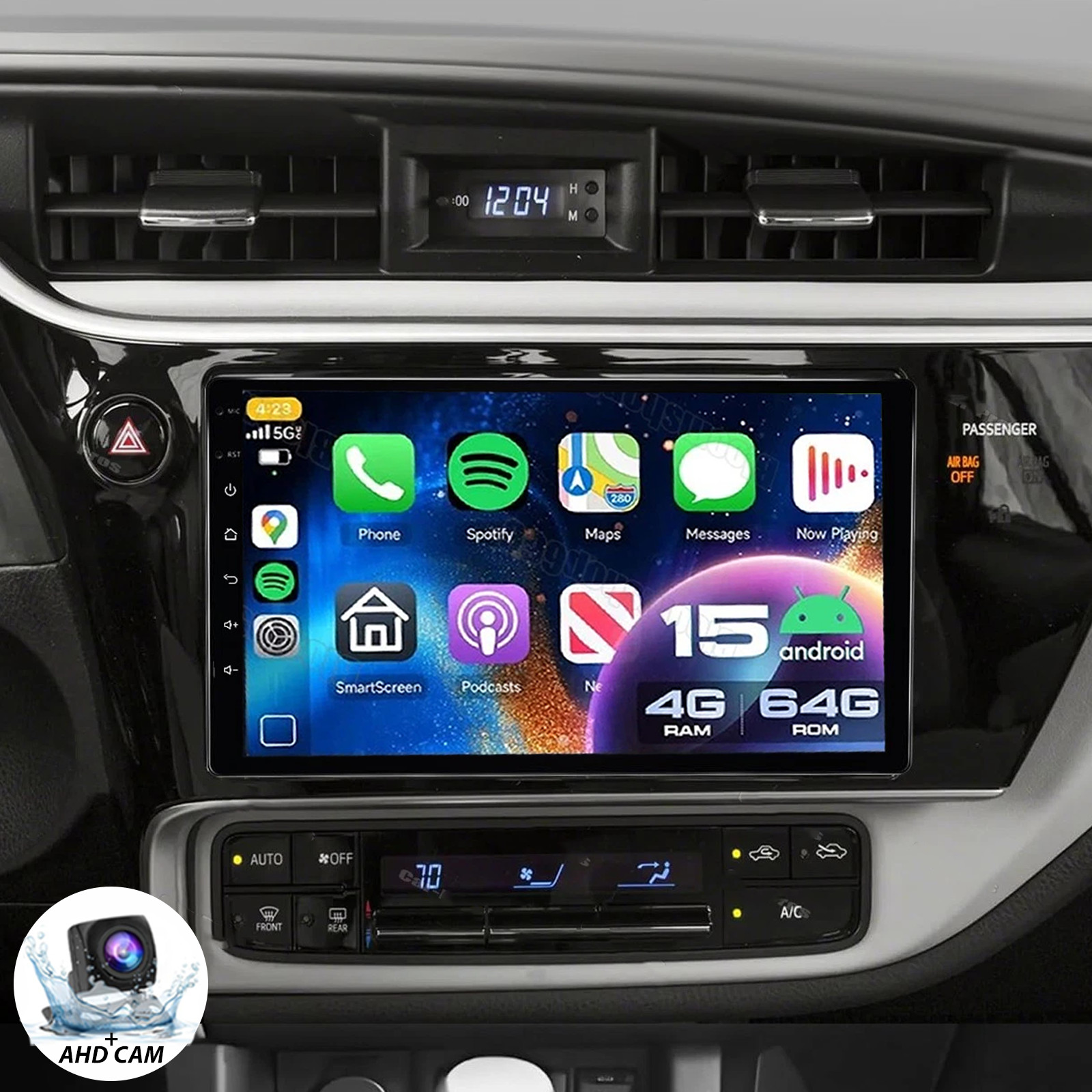 Apple CarPlay For Toyota Corolla 2017-2018 GPS Android 15 Car Stereo Radio 4+64G