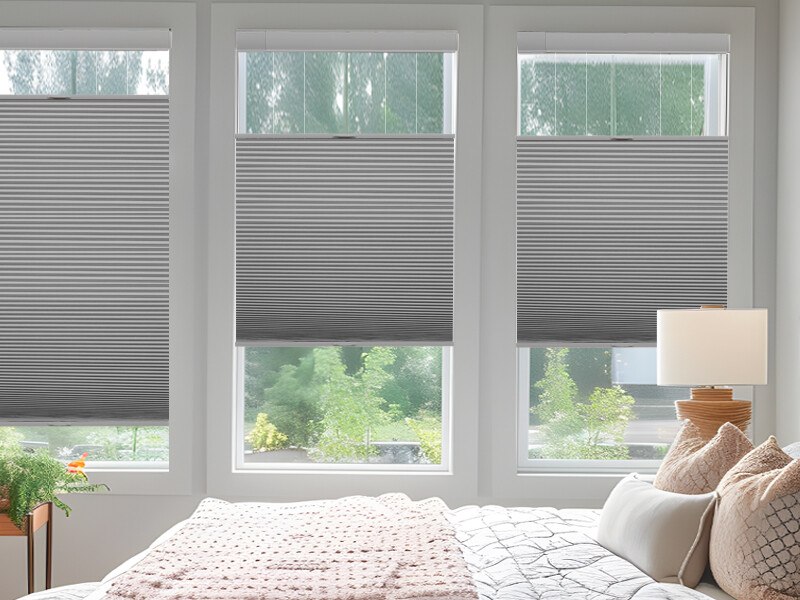No Screw Installation Clearance Sale Blackout Gray Cellular Blinds Honeycomb