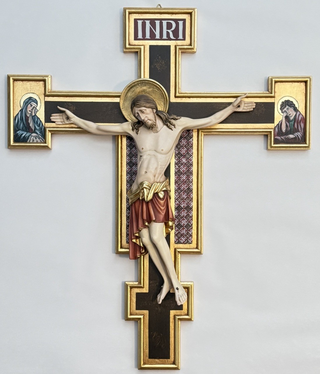 Large Crucifix PEMA Woodcarvings Vintage Hand Carved Painted Wood Jesus Cross Large Crucifix PEMA Woodcarvings Vintage Hand Carved Painted Wood Jesus Cross