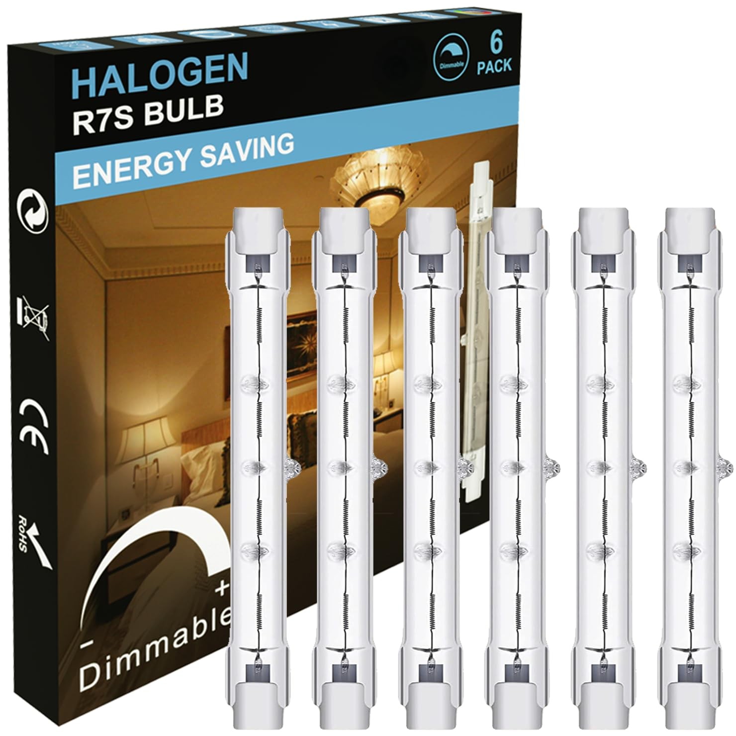 R7S J118mm T3 Halogen Light Bulbs, 120V 300W Type THalogen Bulbs LED Replacem...