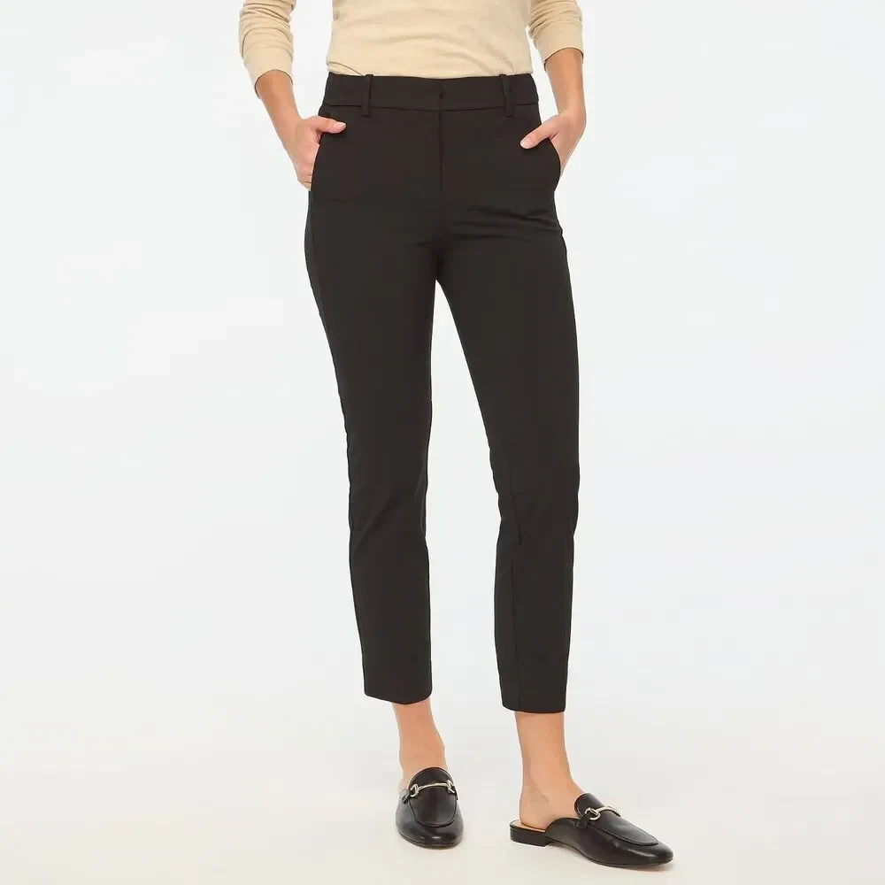 J. Crew Women’s Black Ruby Slim Cropped Pant Office Casual Size 14 Stretch Twill