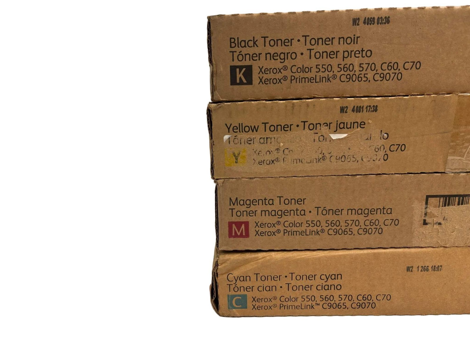 4 Genuine Xerox Color 550,560,570,C60,C70 PrimeLink C9065,C9070 CMYK Toners