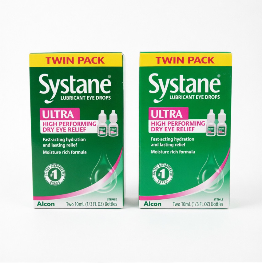 2x Alcon Systane Ultra Lubricant Eye Drops Twin Pack 4x10ml Dry Eye Relief