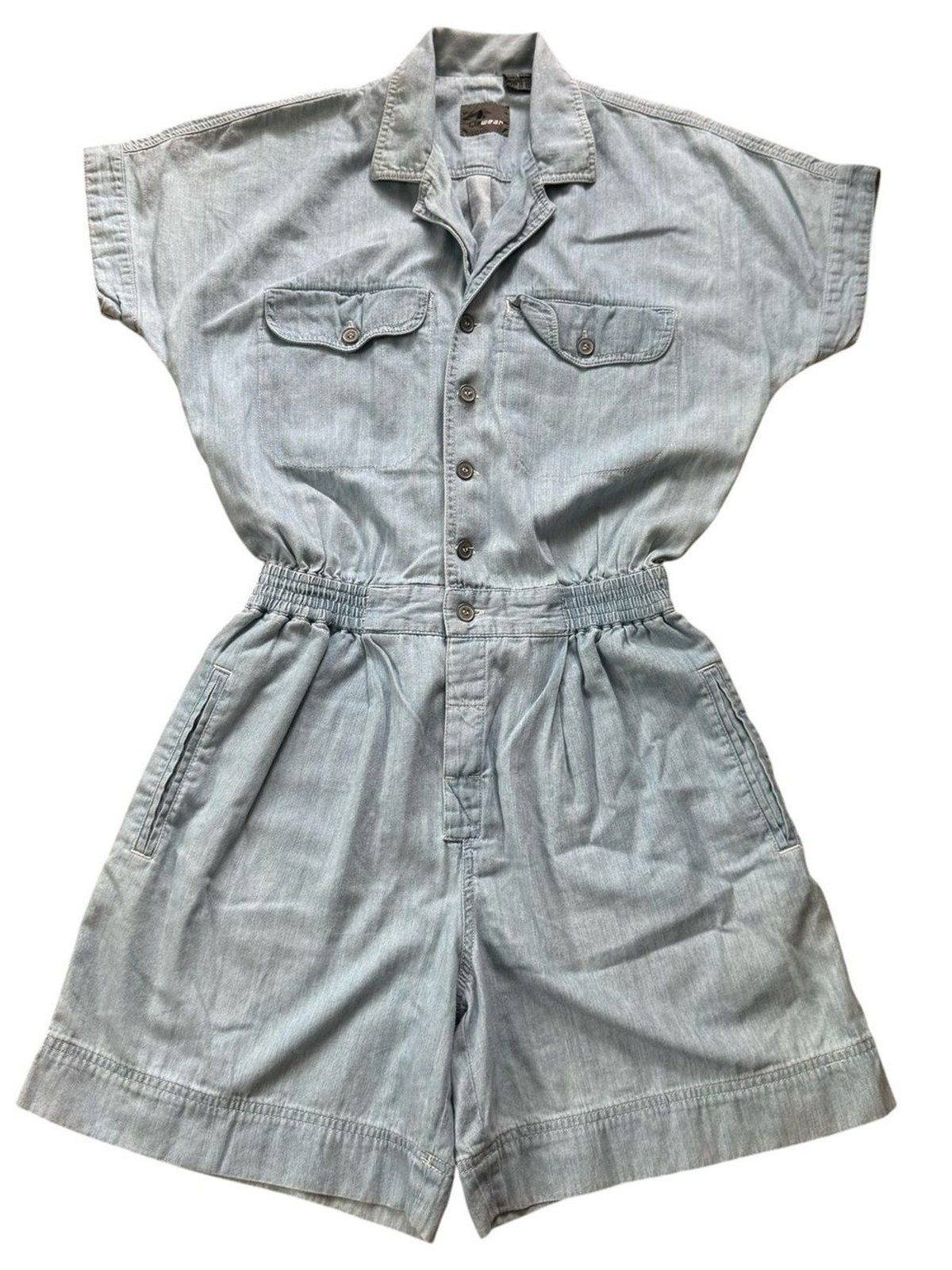 Vintage Liz Wear | Liz Claiborne Light Wash Denim Shorts Romper