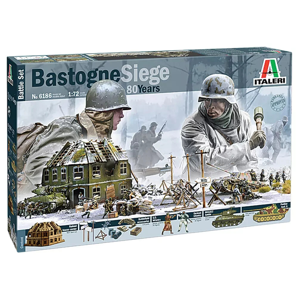 ITALERI Siege of Bastogne 1/72 SCALE Plastic Model KIT #6186~NEW in BOX ITALERI Siege of Bastogne 1/72 SCALE Plastic Model KIT #6186~NEW in BOX