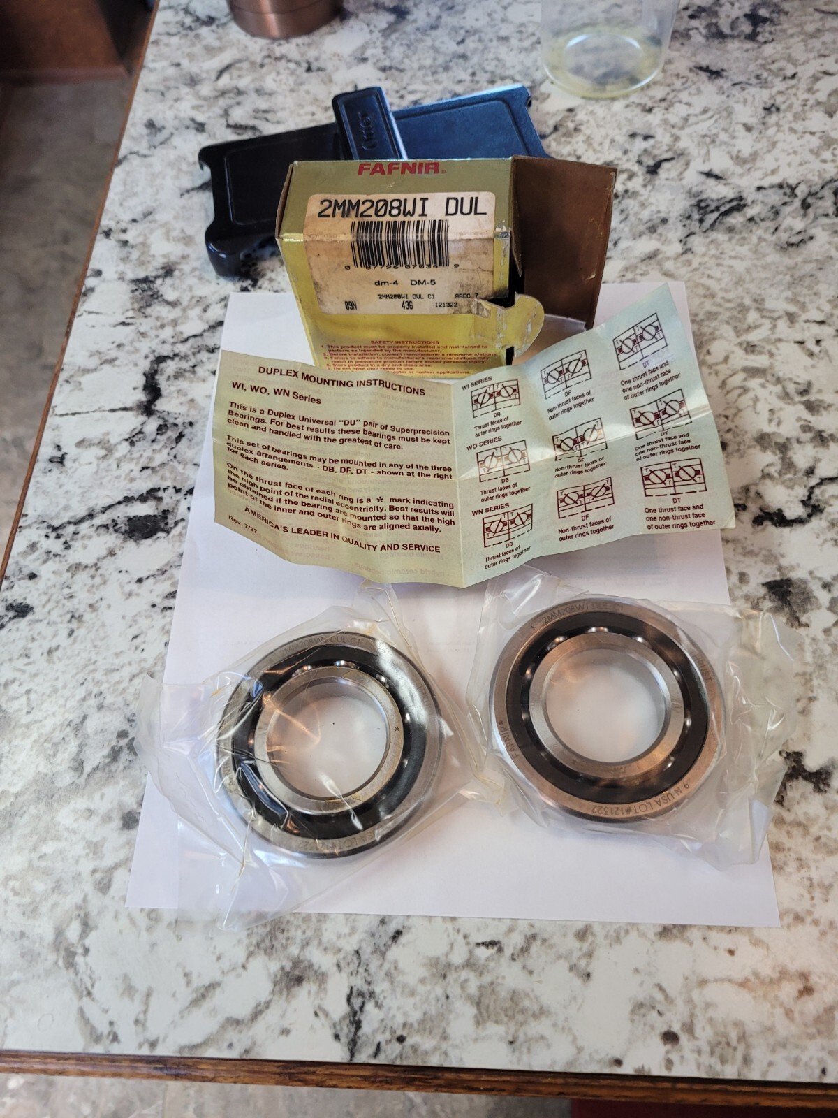 FAFNIR / TIMKEN 2MM208WI DUL ABEC 7 PRECISION BEARING SET FACTORY SEALED FAFNIR / TIMKEN 2MM208WI DUL ABEC 7 PRECISION BEARING SET FACTORY SEALED