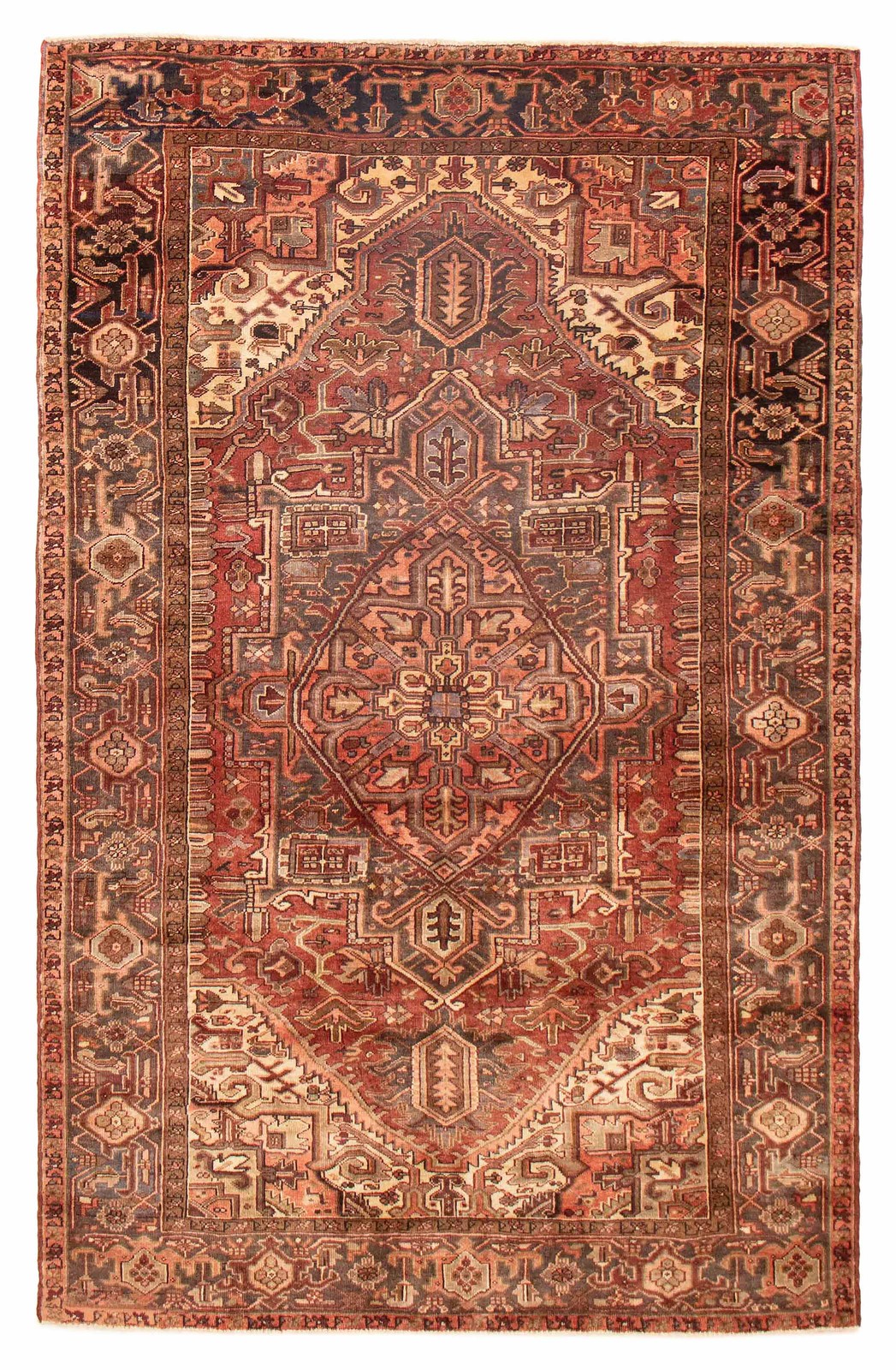 Vintage Hand-Knotted Area Rug 6'8