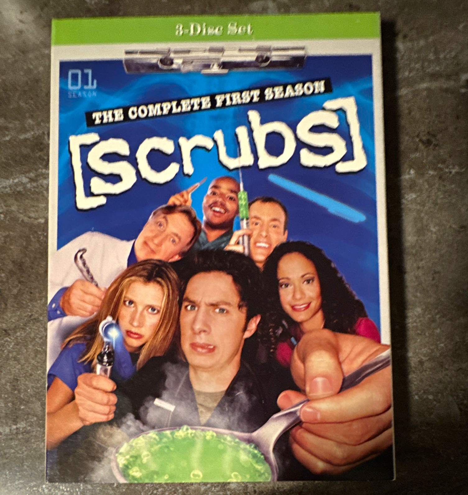 2001 NBCABC Studios Scrubs Complete First Season DVD 3-Disc + Extras Sealed New 2001 NBCABC Studios Scrubs Complete First Season DVD 3-Disc + Extras Sealed New