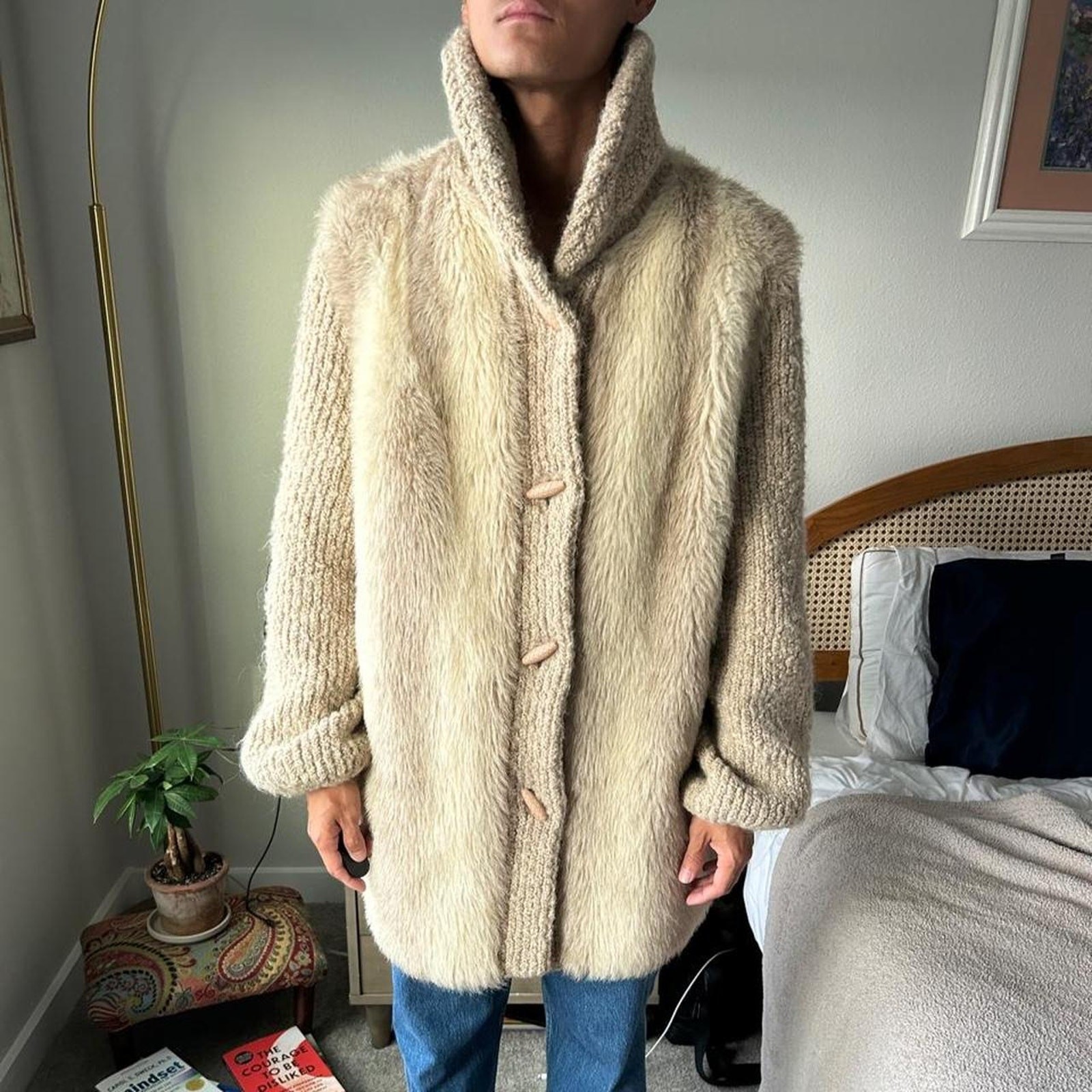 vintage 70s D\'esprit faux fur Coat Dubrowsky and Perlbinder