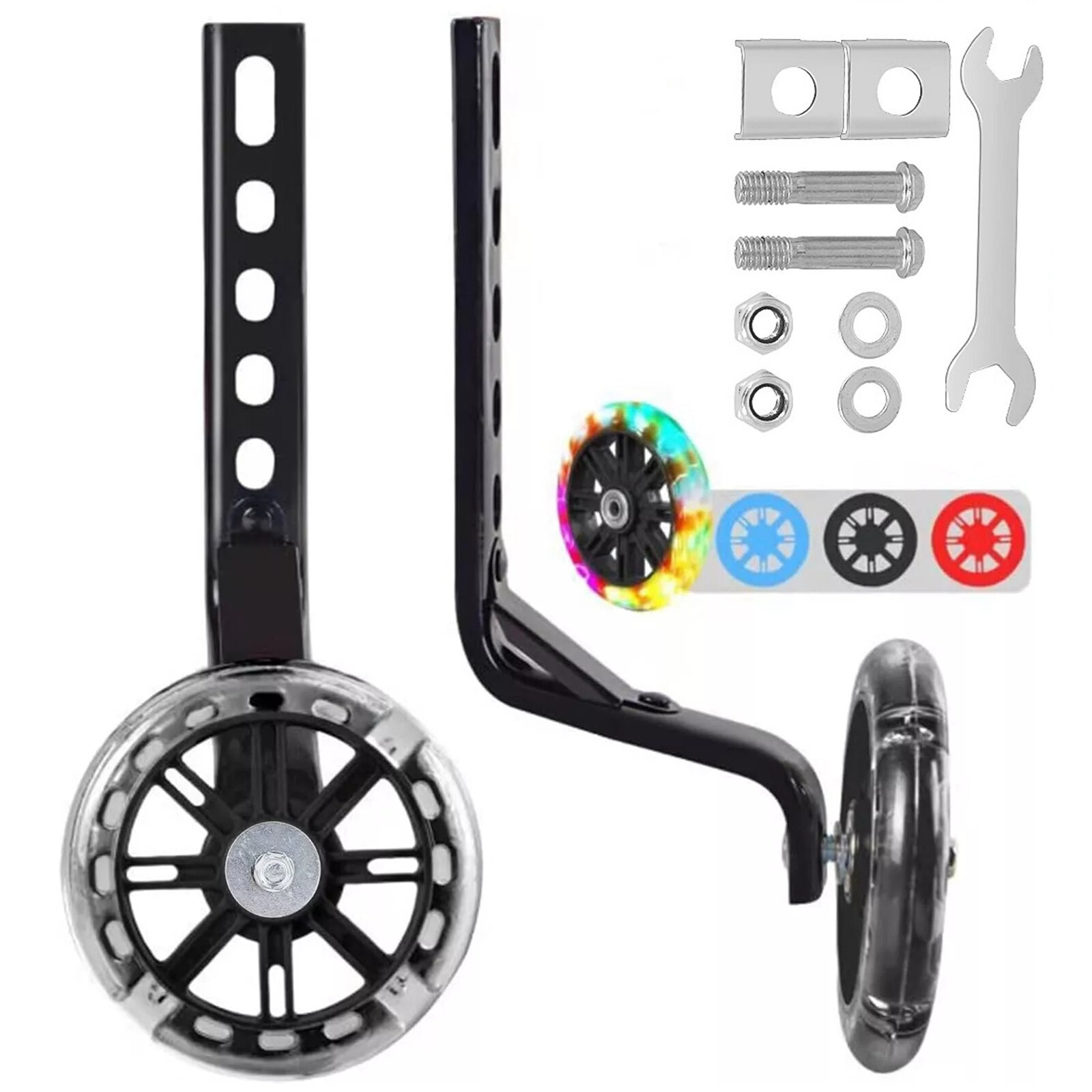 Bike Training Wheels fit for 12/14/16/18/20Inch bike with Flash Light Wheel Used