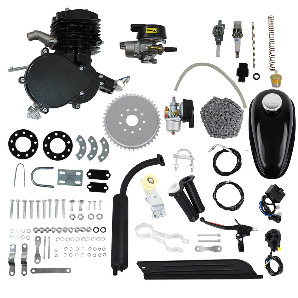 Full Set Black 100cc Bike Bicycle Motorized 2 Stroke Petrol Gas Motor Engine Kit