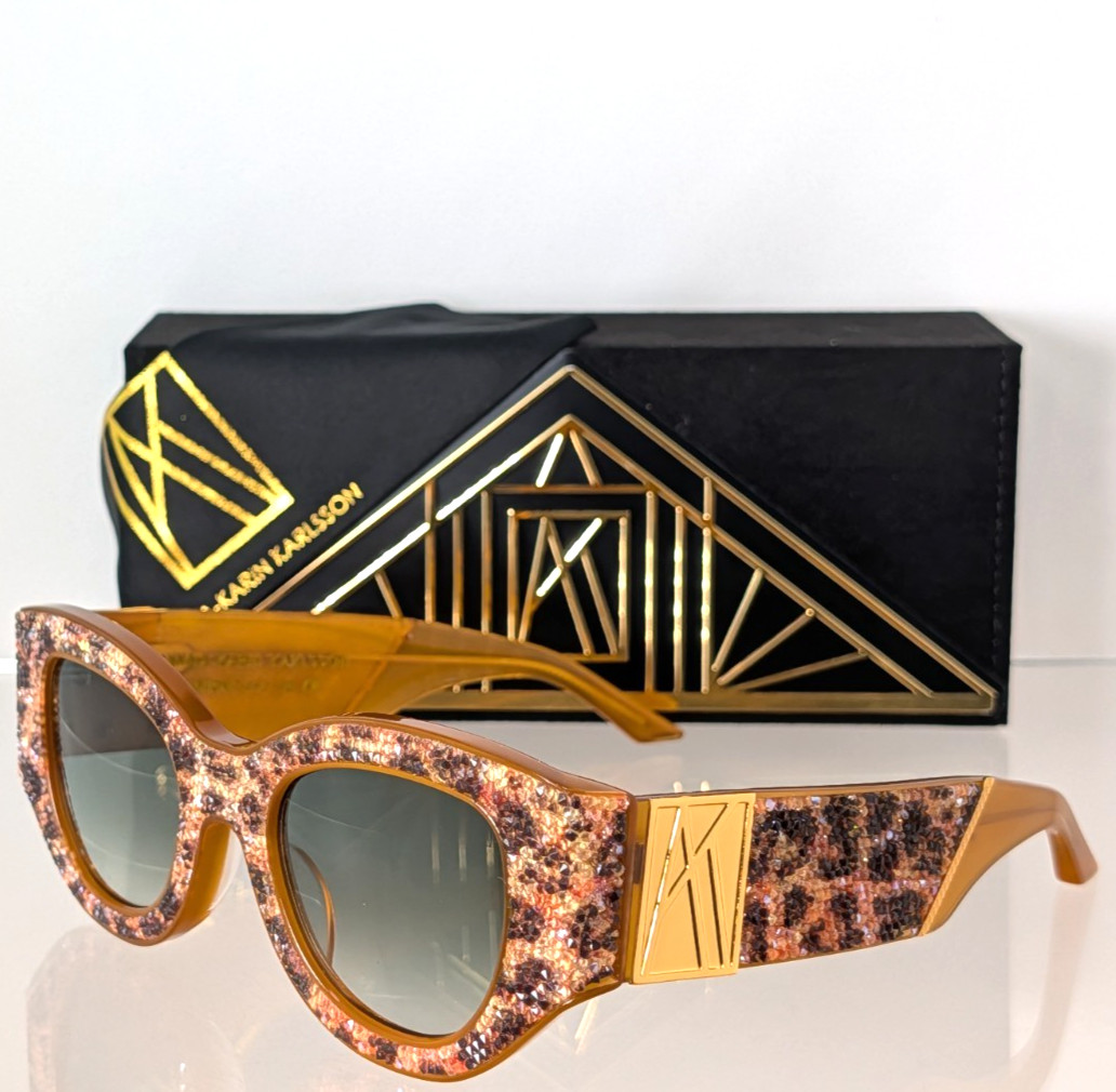 New Authentic ANNA KARIN KARLSSON Sunglasses LUCKY GOES TO VEGAS Leopard Limited