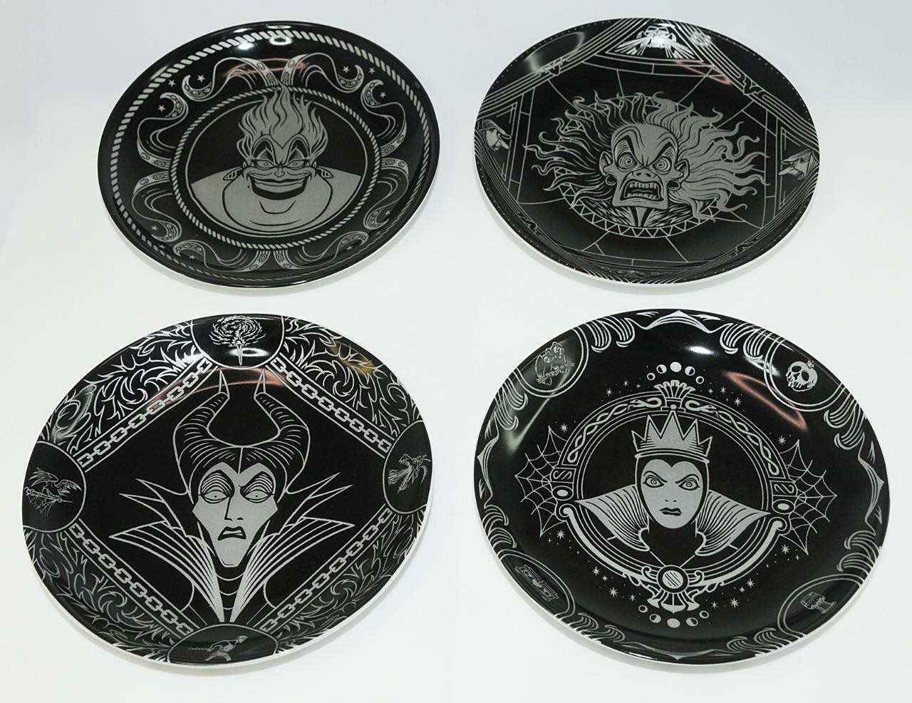 Disney ~ Villains 4 pc Ceramic Appetizer Plates 6