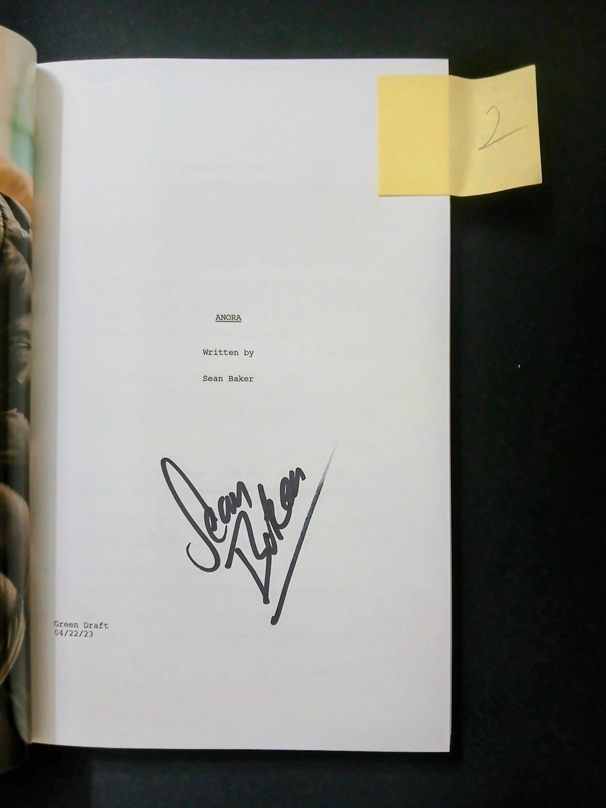 Sean Baker signed Anora official script book limited edition Exact Proof