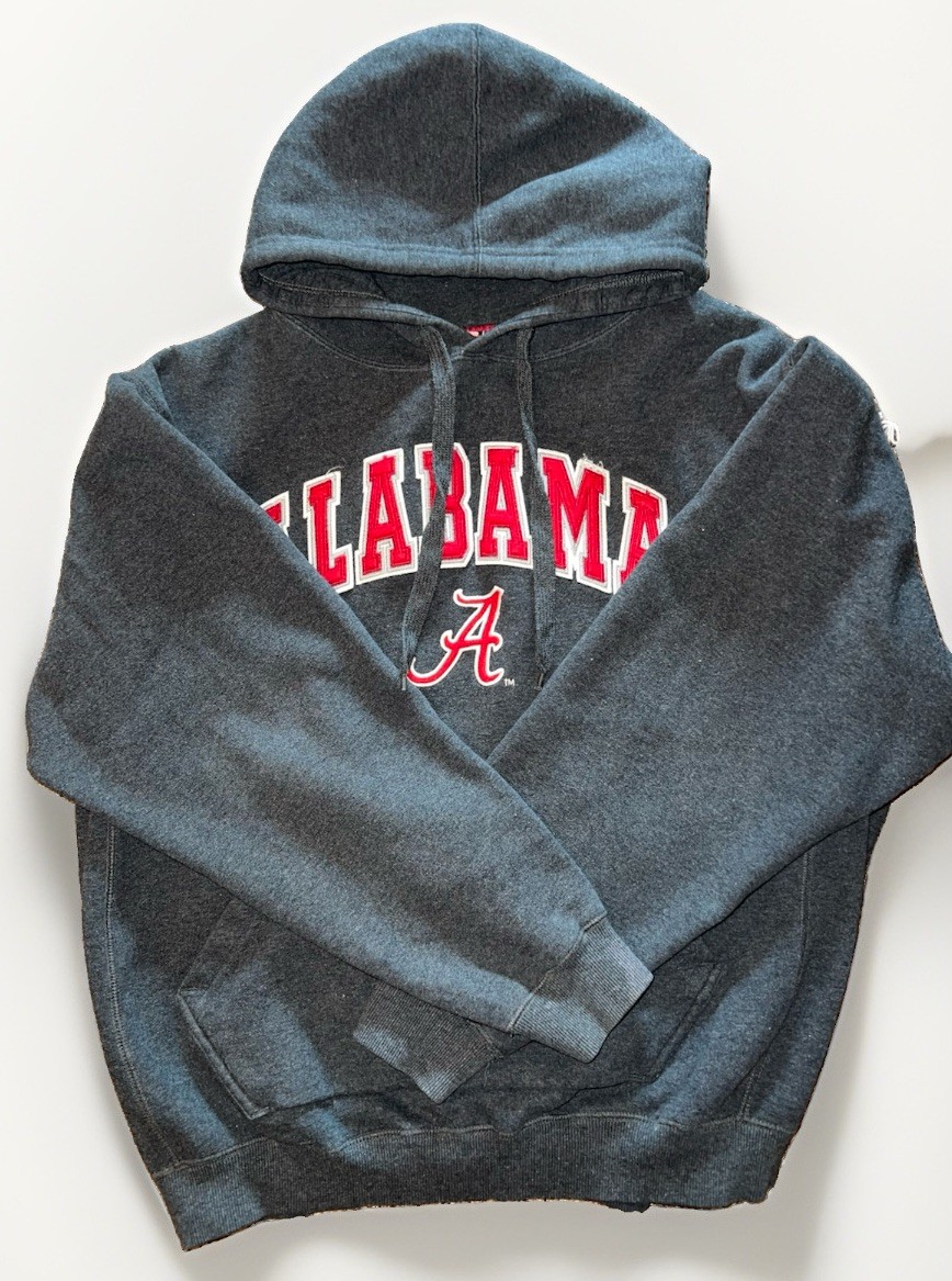 Colosseum Alabama Crimson Tide Hoodie Mens XL Gray Embroidered Arch Logo Hood