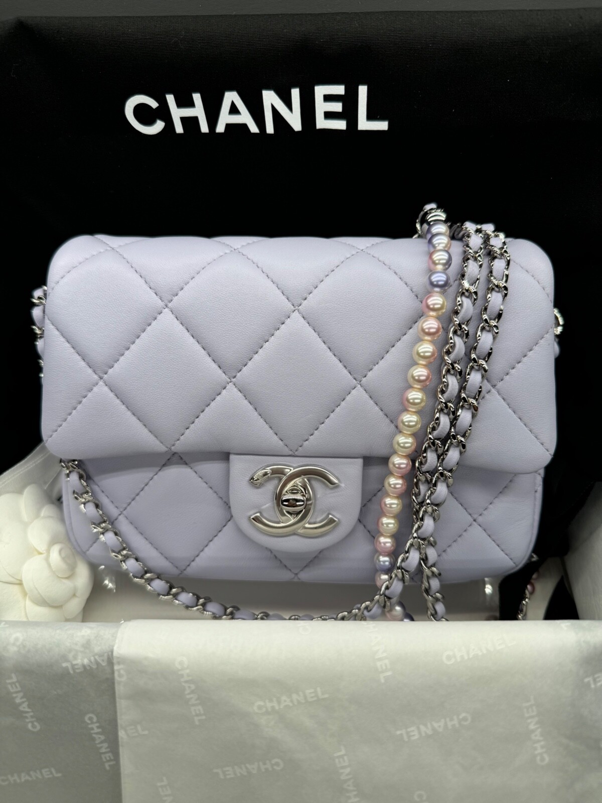 BNWT Chanel My Perfect 21k Purple/Lavender Mini Lambskin Bag w/Adjustable Strap