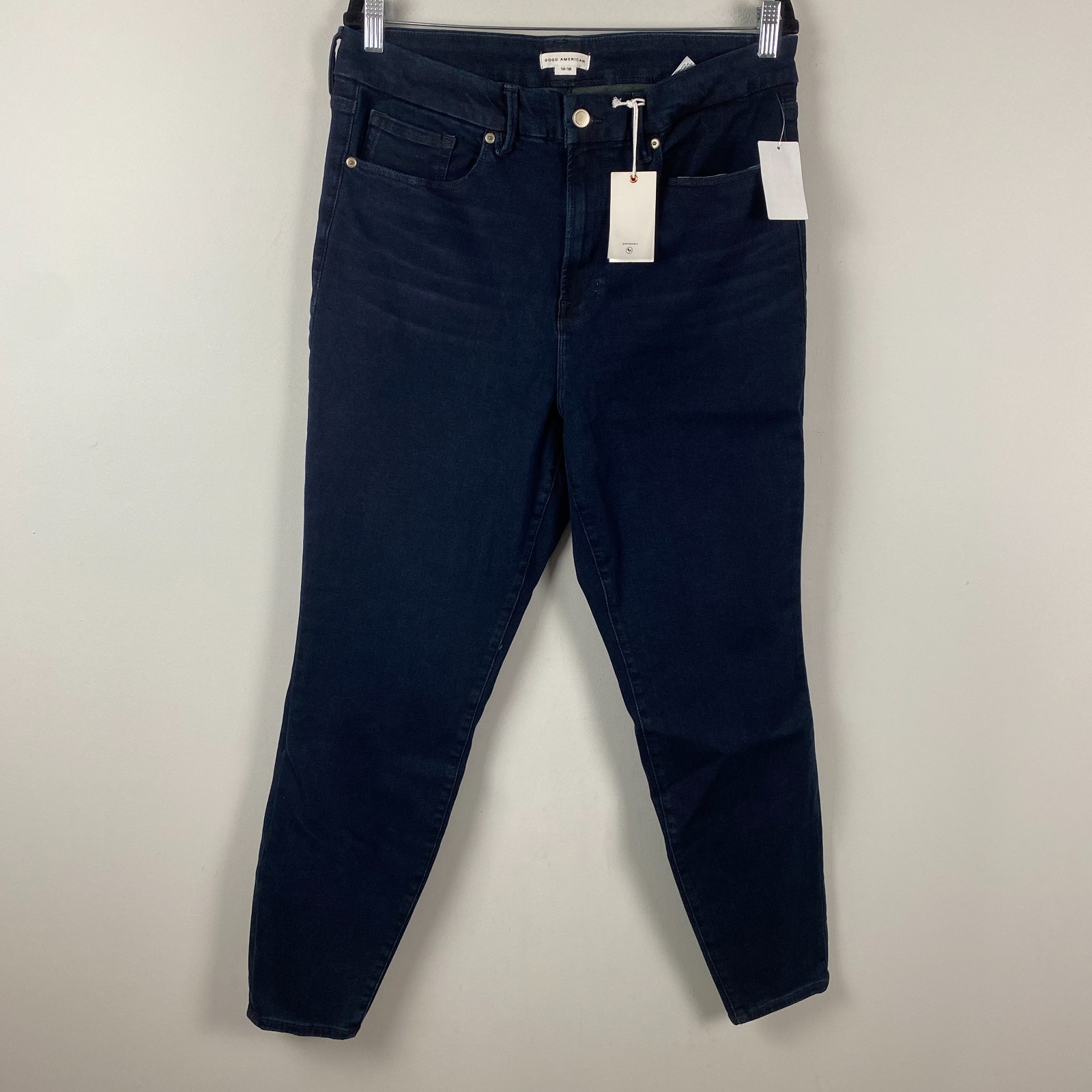 Good American Always Fits Good Legs Skinny Jeans Dark Blue Size 14-18 NWT
