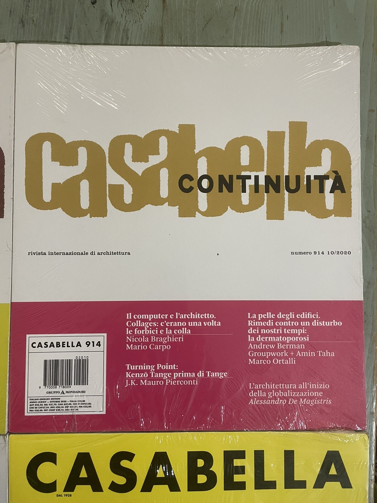 CONTINUITÀ CASABELLA OTTOBRE 2020 N. 914 MONDADORI MAGAZINE DESIGN CASA ITALIA