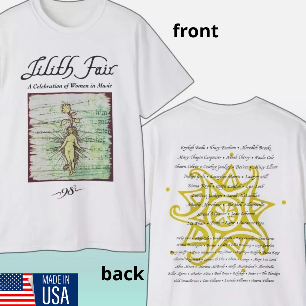Rare Vintage 1998 Lilith Fair Shirt Double Sided - Lilith Fair 1998 Tour Shirt