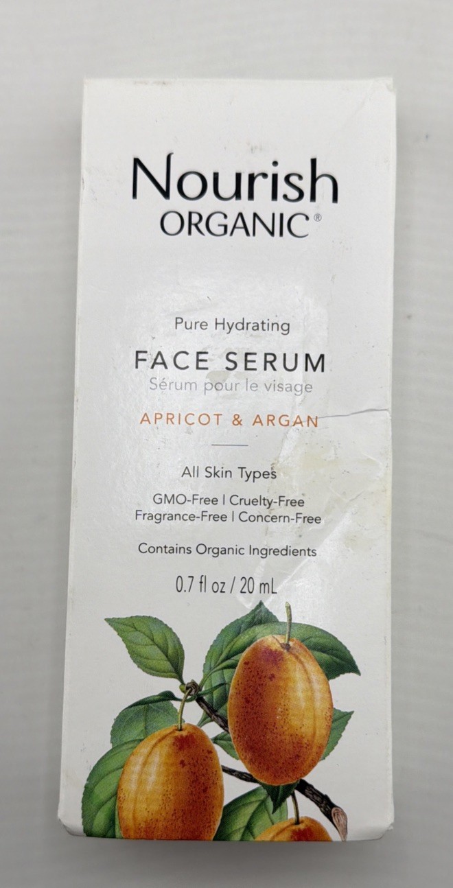 Nourish Organic Pure Hydrating Face Serum Apricot & Argan 0.7 fl oz New.