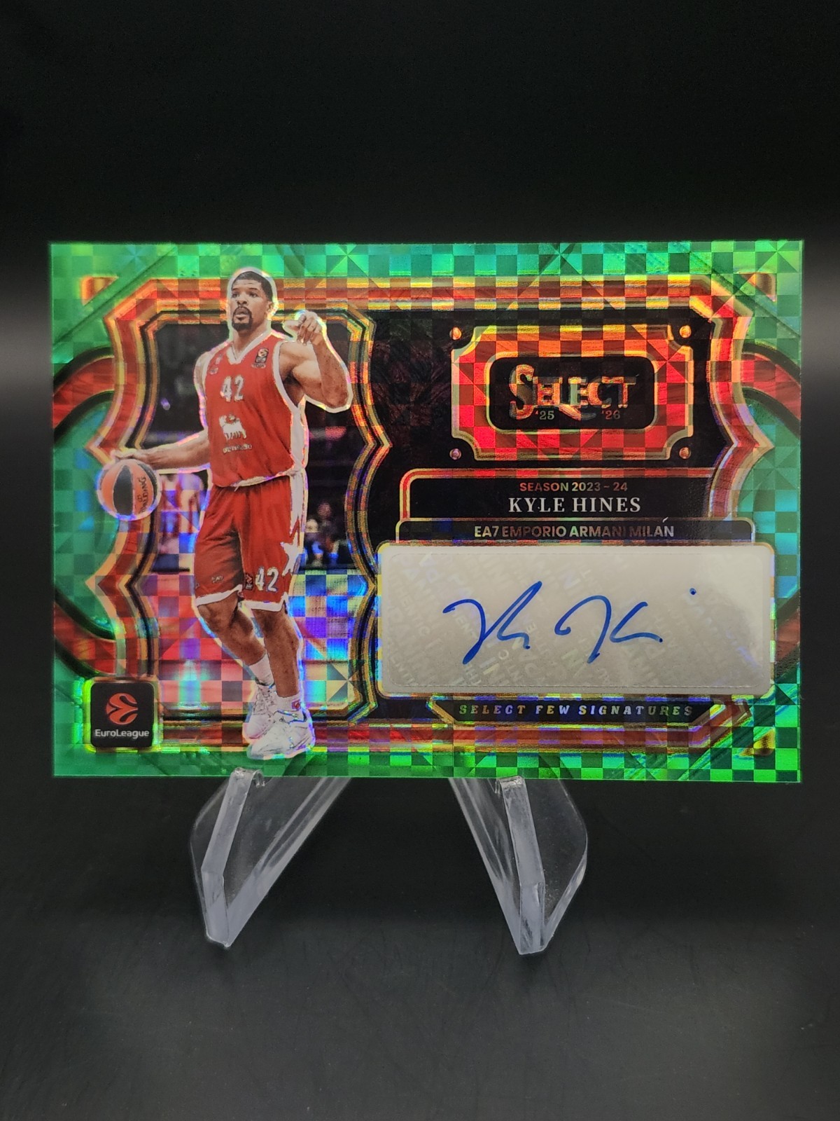 2025-26 Panini Select EuroLeague BK Kyle Hines Select Few Signatures Green 5/5