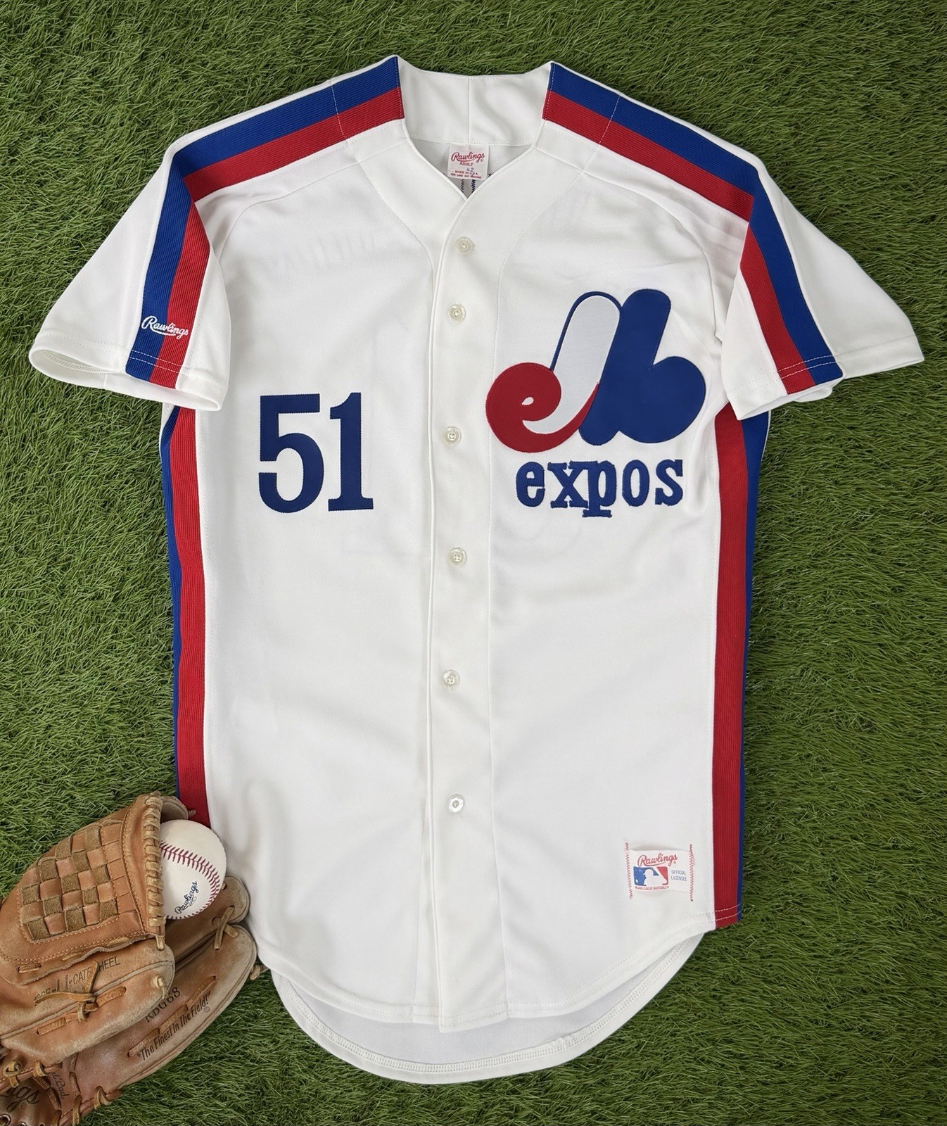 Randy Johnson 1988 Montreal Expos Vintage Authentic Rawlings Baseball Jersey 42
