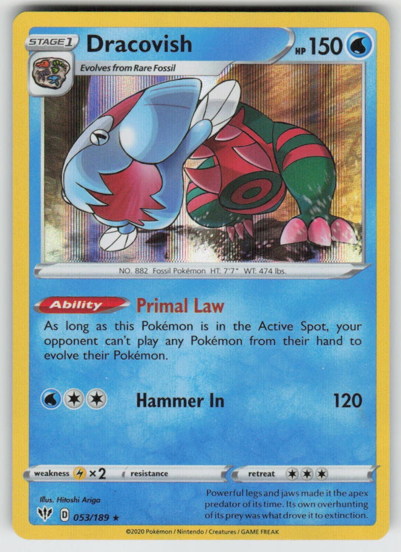Holo Dracovish 053/189 Rare Darkness Ablaze Near Mint Holo Dracovish 053/189 Rare Darkness Ablaze Near Mint