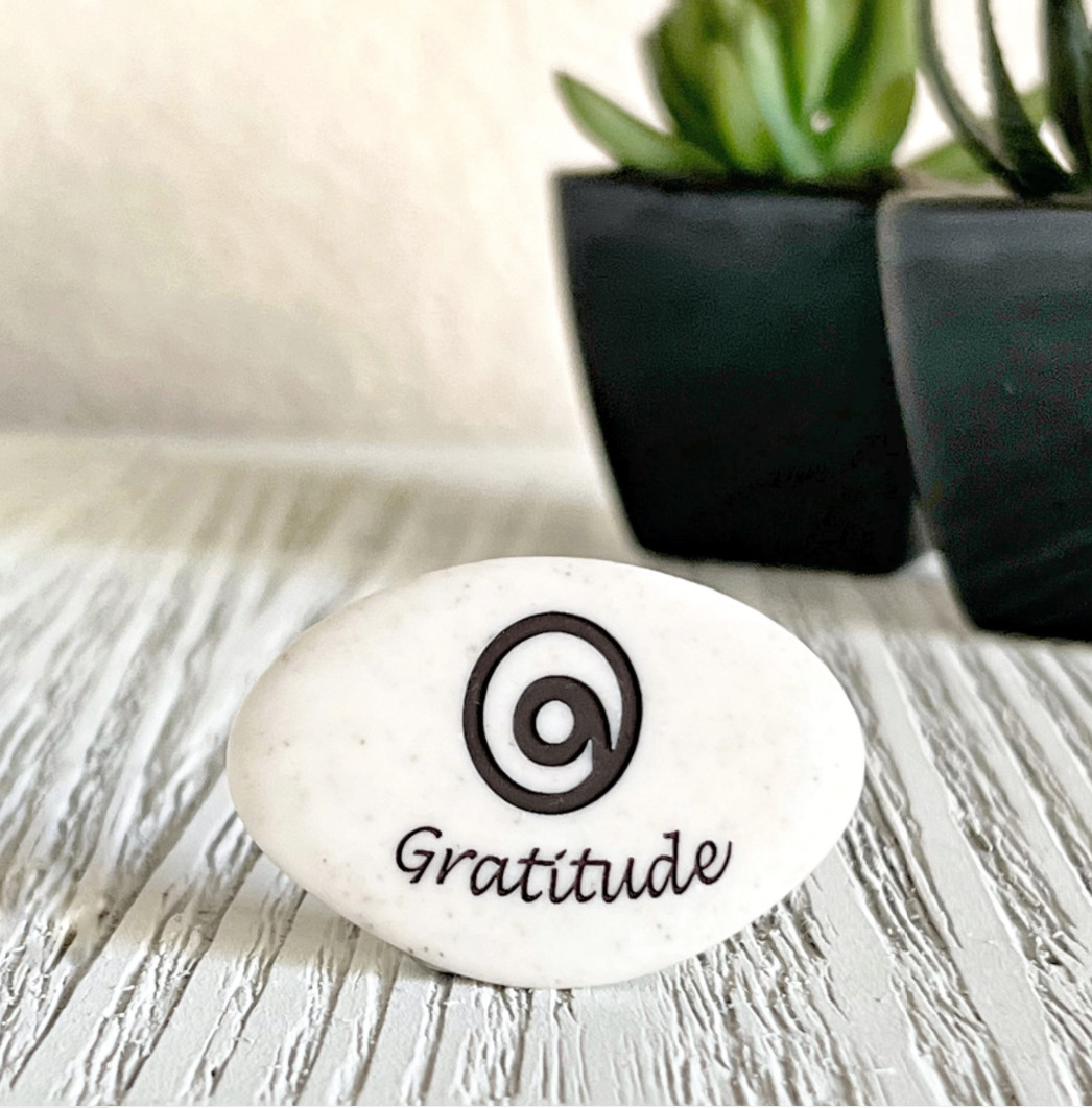 The Gratitude Stone - Unique Inspirational Appreciation Gift Stone and Card set